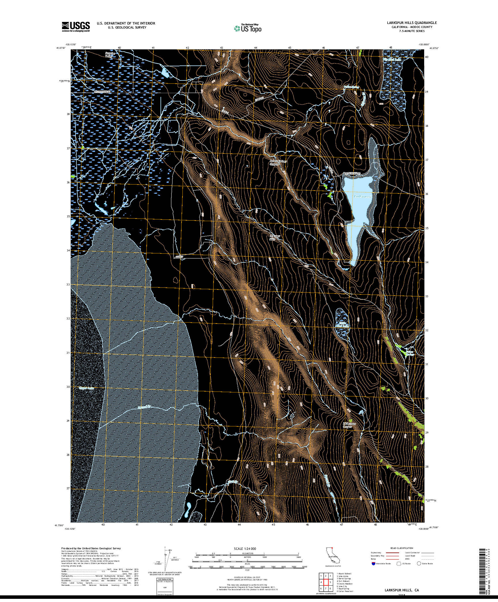 USGS US TOPO 7.5-MINUTE MAP FOR LARKSPUR HILLS, CA 2018