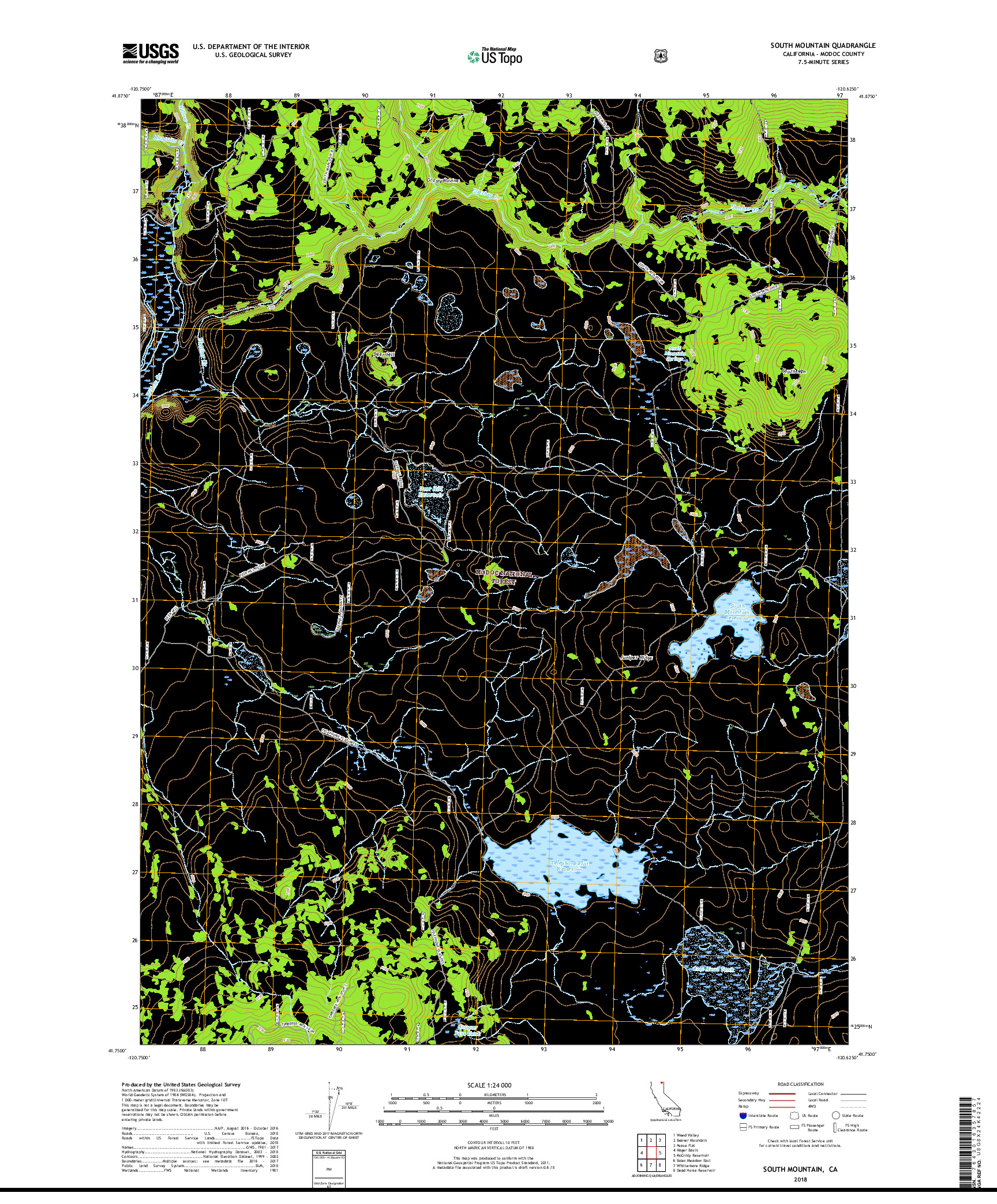 USGS US TOPO 7.5-MINUTE MAP FOR SOUTH MOUNTAIN, CA 2018