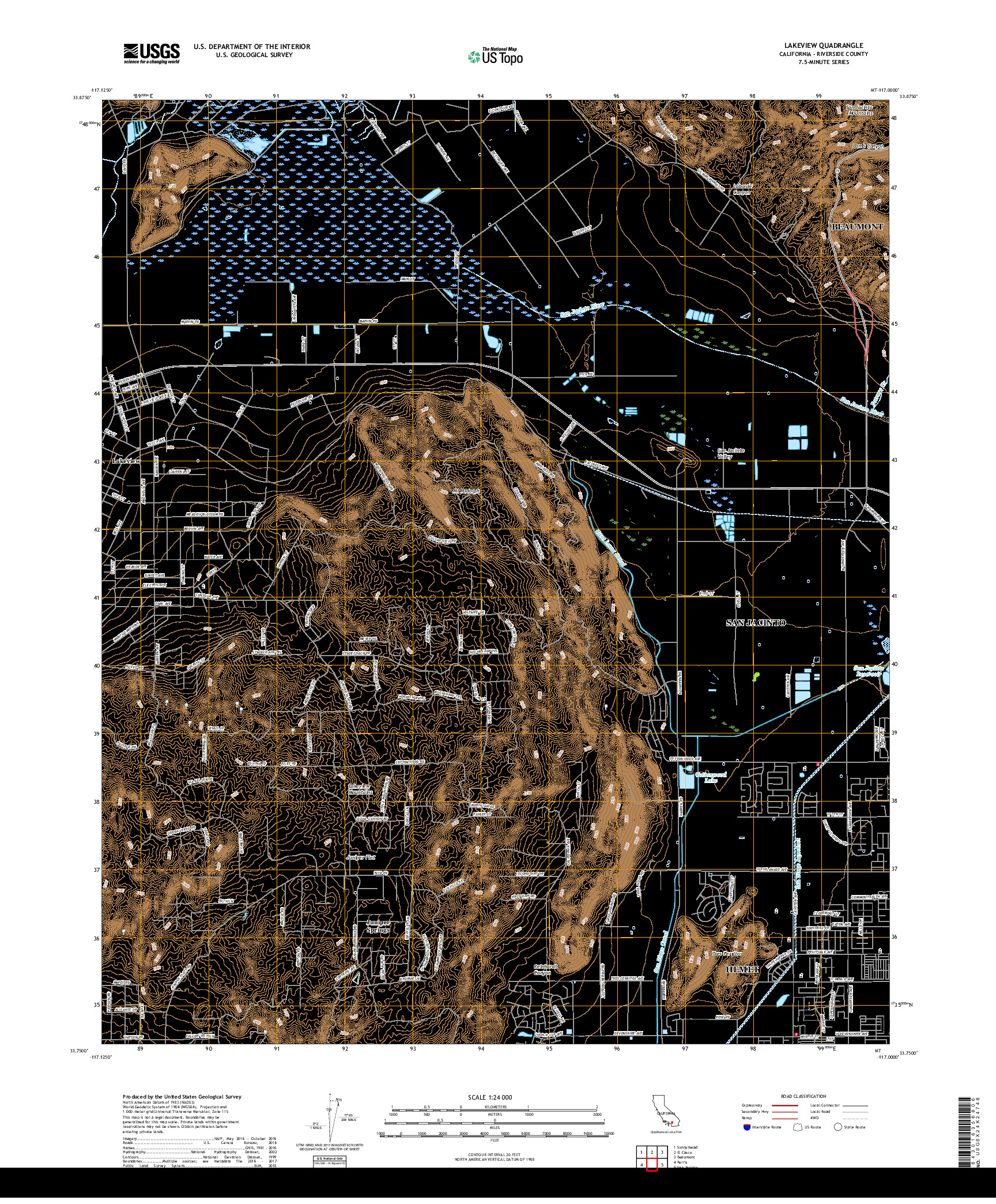 USGS US TOPO 7.5-MINUTE MAP FOR LAKEVIEW, CA 2018