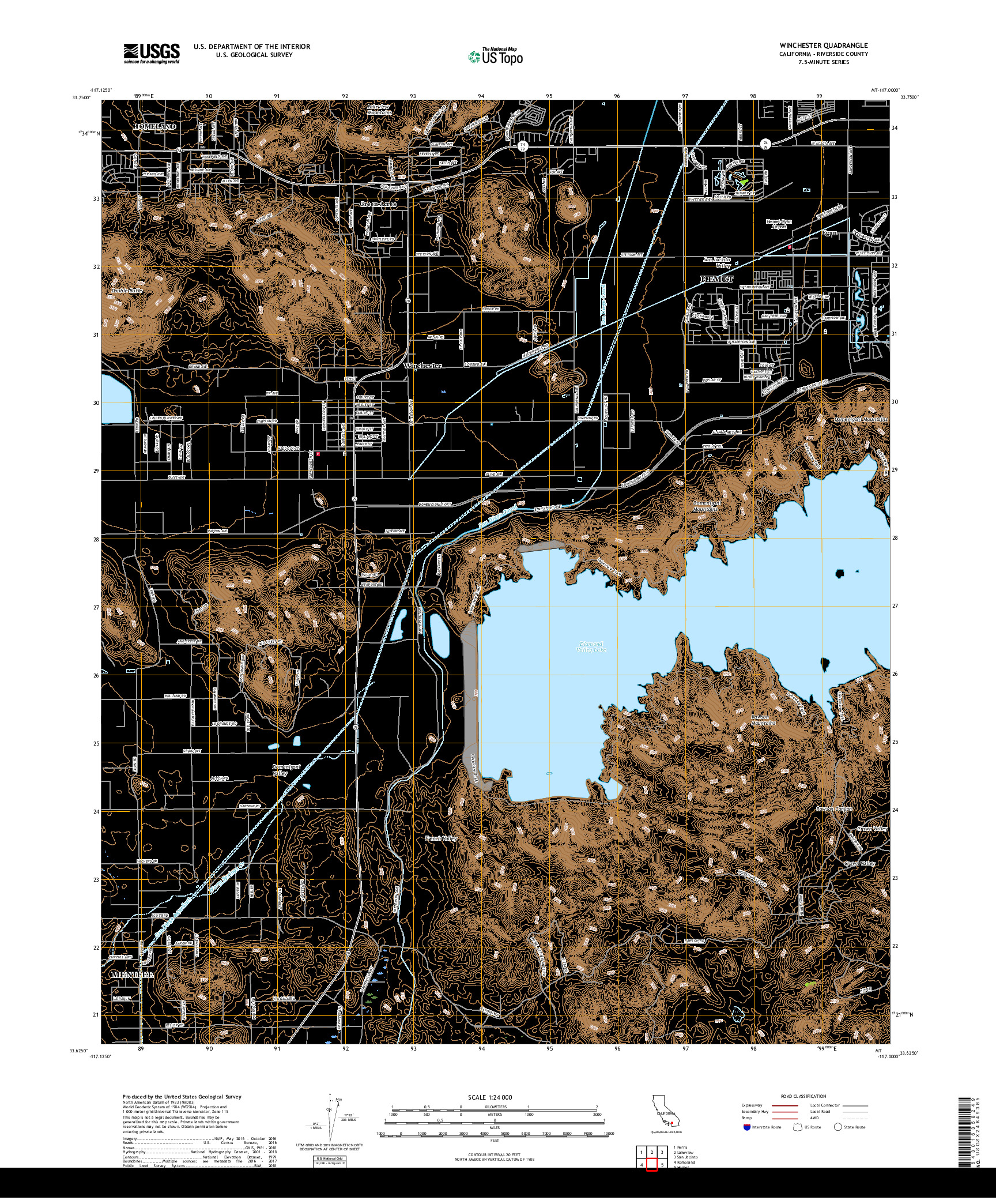 USGS US TOPO 7.5-MINUTE MAP FOR WINCHESTER, CA 2018