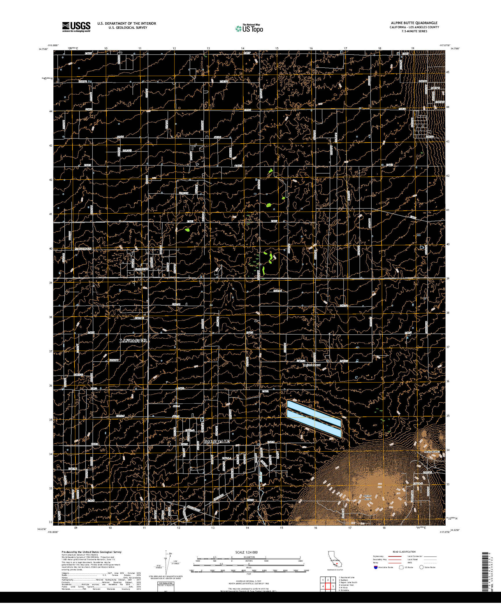 USGS US TOPO 7.5-MINUTE MAP FOR ALPINE BUTTE, CA 2018