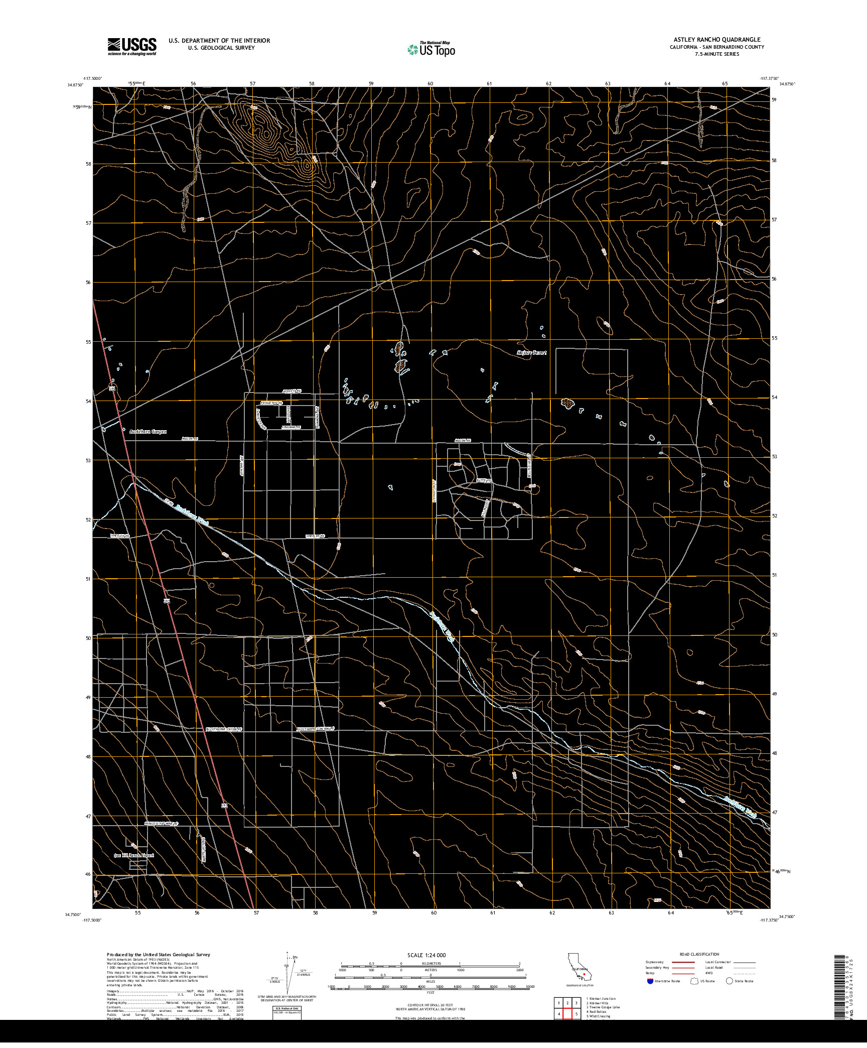 USGS US TOPO 7.5-MINUTE MAP FOR ASTLEY RANCHO, CA 2018