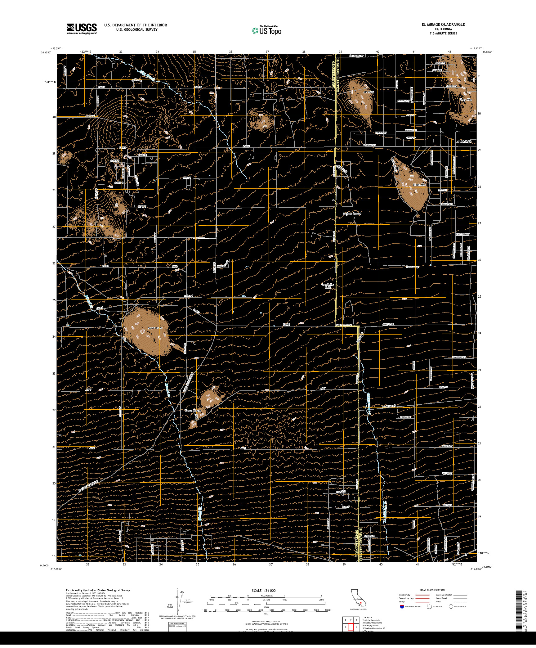 USGS US TOPO 7.5-MINUTE MAP FOR EL MIRAGE, CA 2018