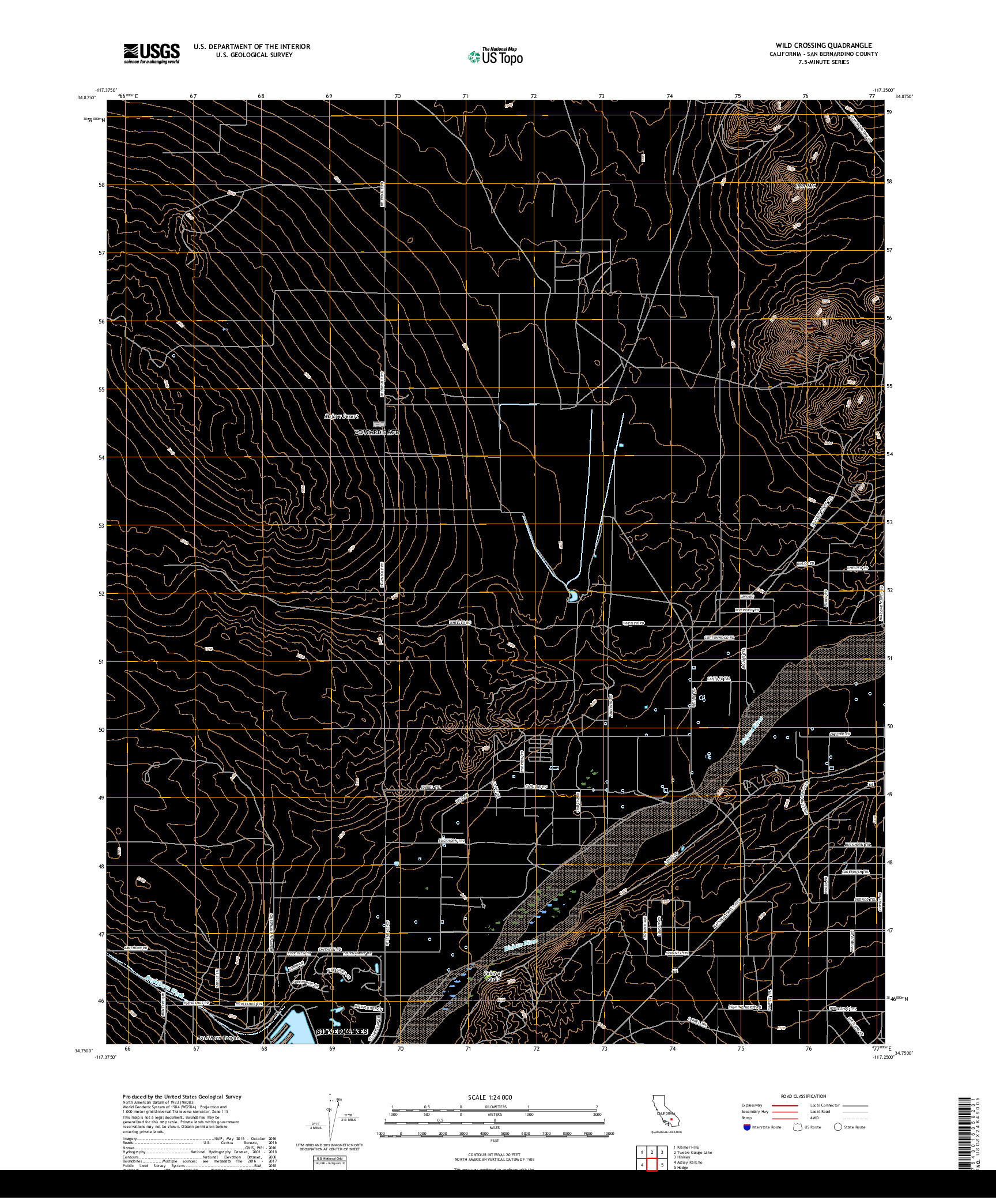 USGS US TOPO 7.5-MINUTE MAP FOR WILD CROSSING, CA 2018