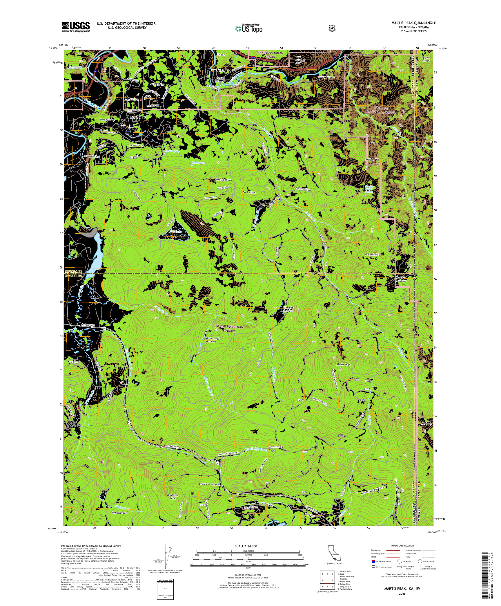 USGS US TOPO 7.5-MINUTE MAP FOR MARTIS PEAK, CA,NV 2018