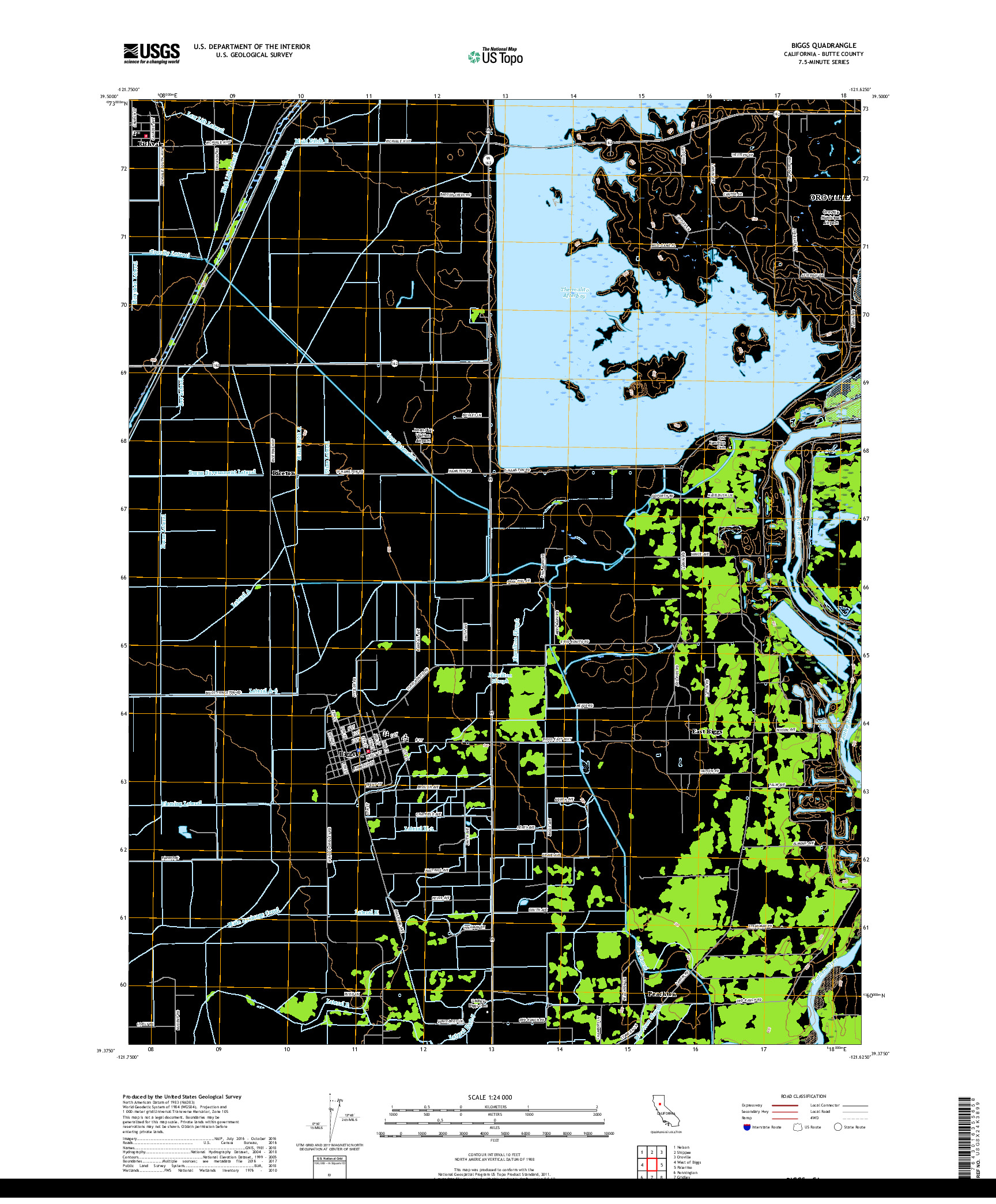 USGS US TOPO 7.5-MINUTE MAP FOR BIGGS, CA 2018