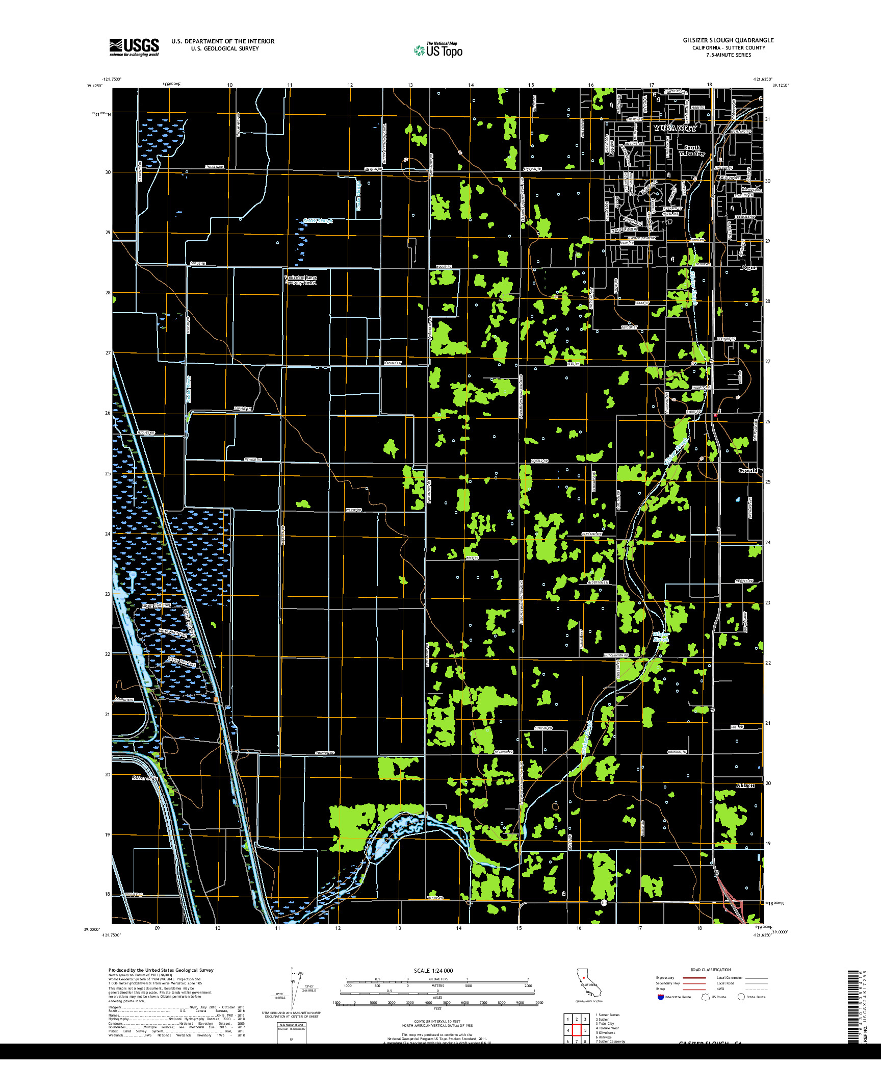USGS US TOPO 7.5-MINUTE MAP FOR GILSIZER SLOUGH, CA 2018