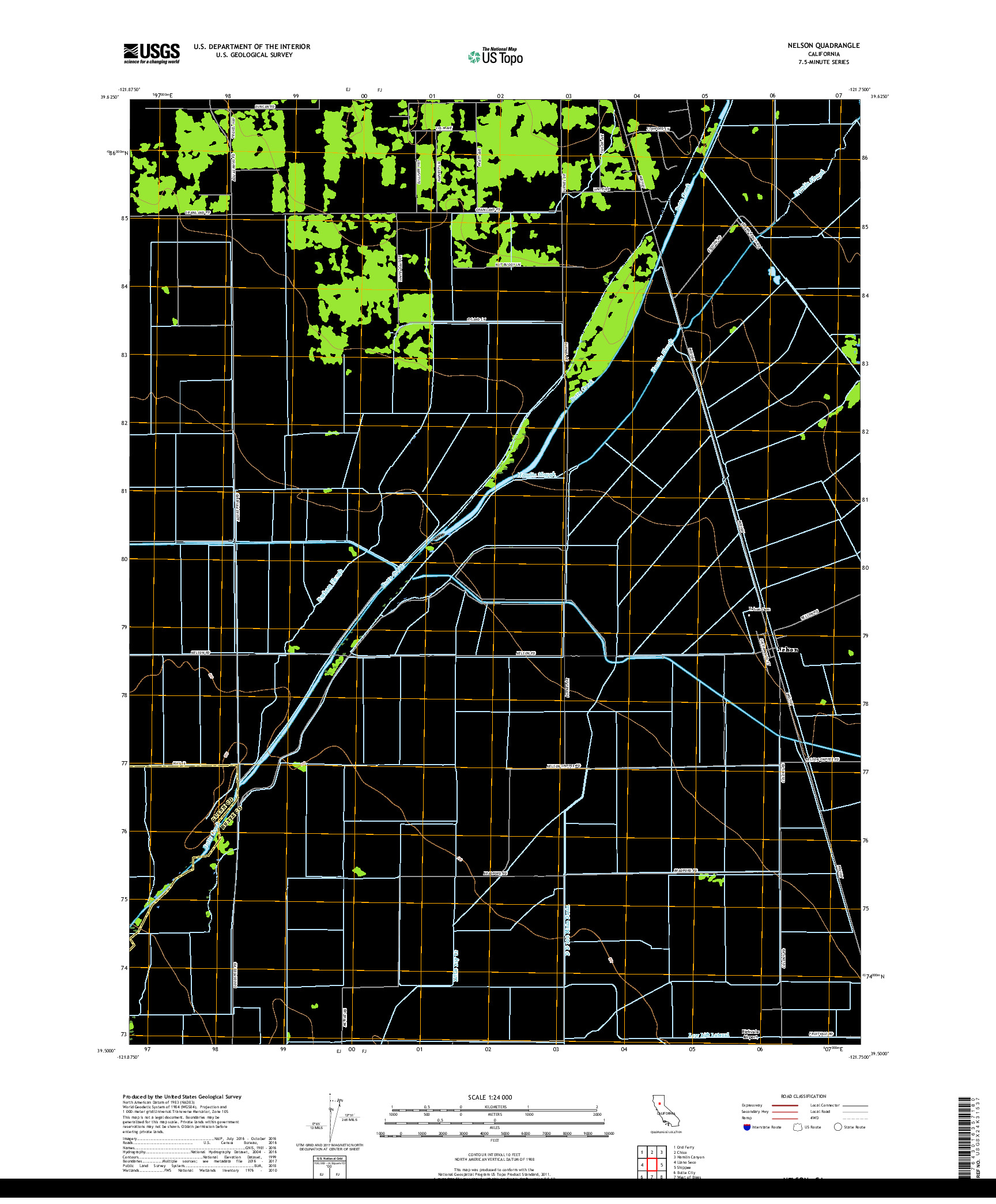 USGS US TOPO 7.5-MINUTE MAP FOR NELSON, CA 2018