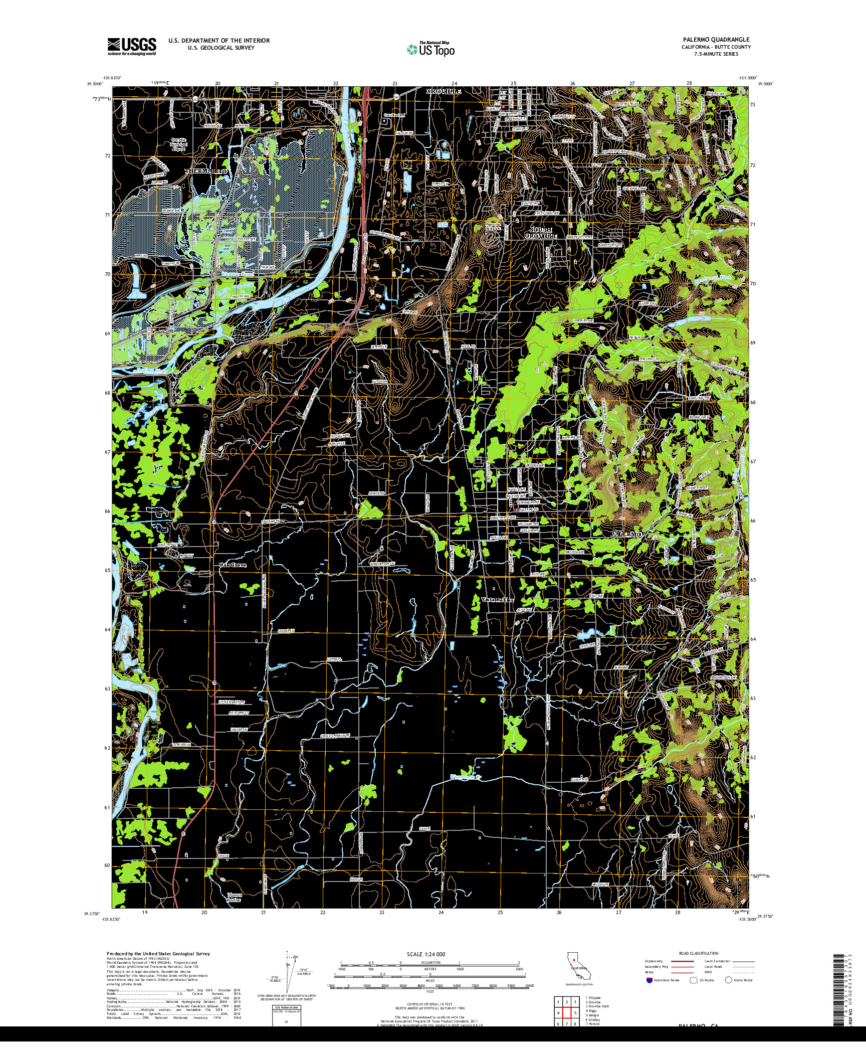 USGS US TOPO 7.5-MINUTE MAP FOR PALERMO, CA 2018