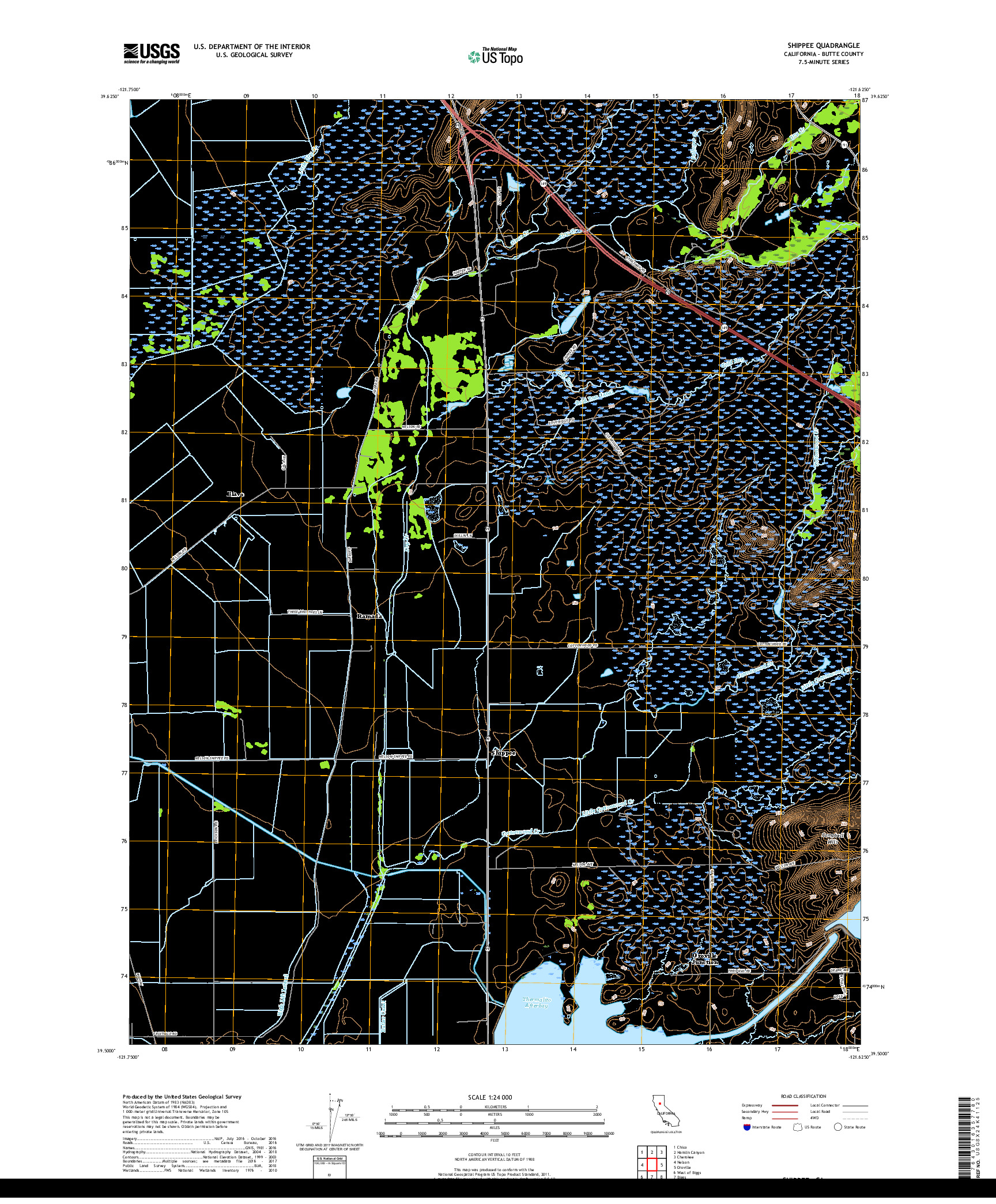 USGS US TOPO 7.5-MINUTE MAP FOR SHIPPEE, CA 2018