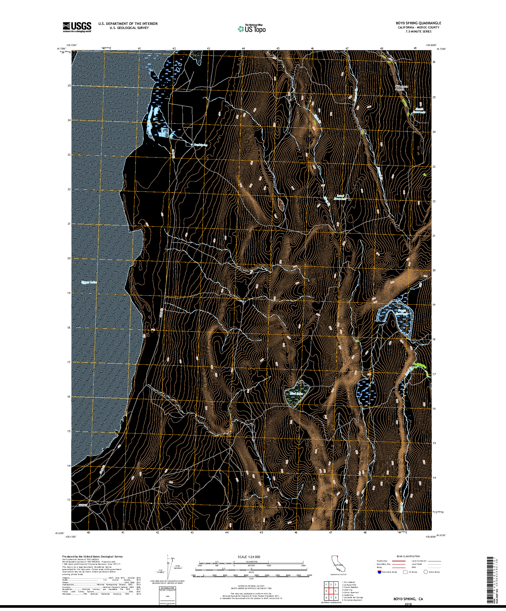 USGS US TOPO 7.5-MINUTE MAP FOR BOYD SPRING, CA 2018