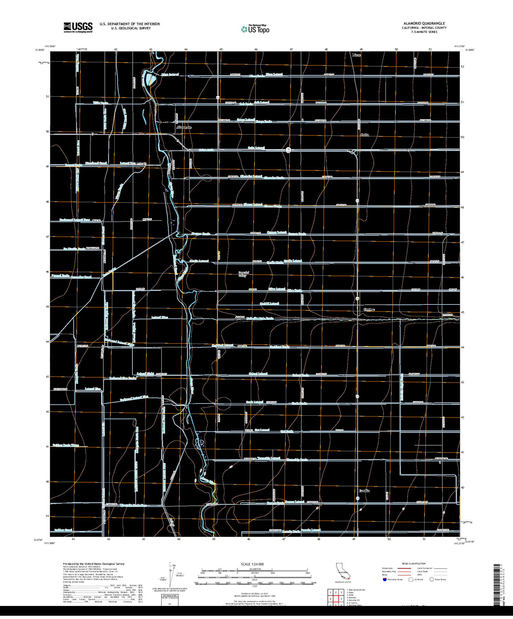 USGS US TOPO 7.5-MINUTE MAP FOR ALAMORIO, CA 2018
