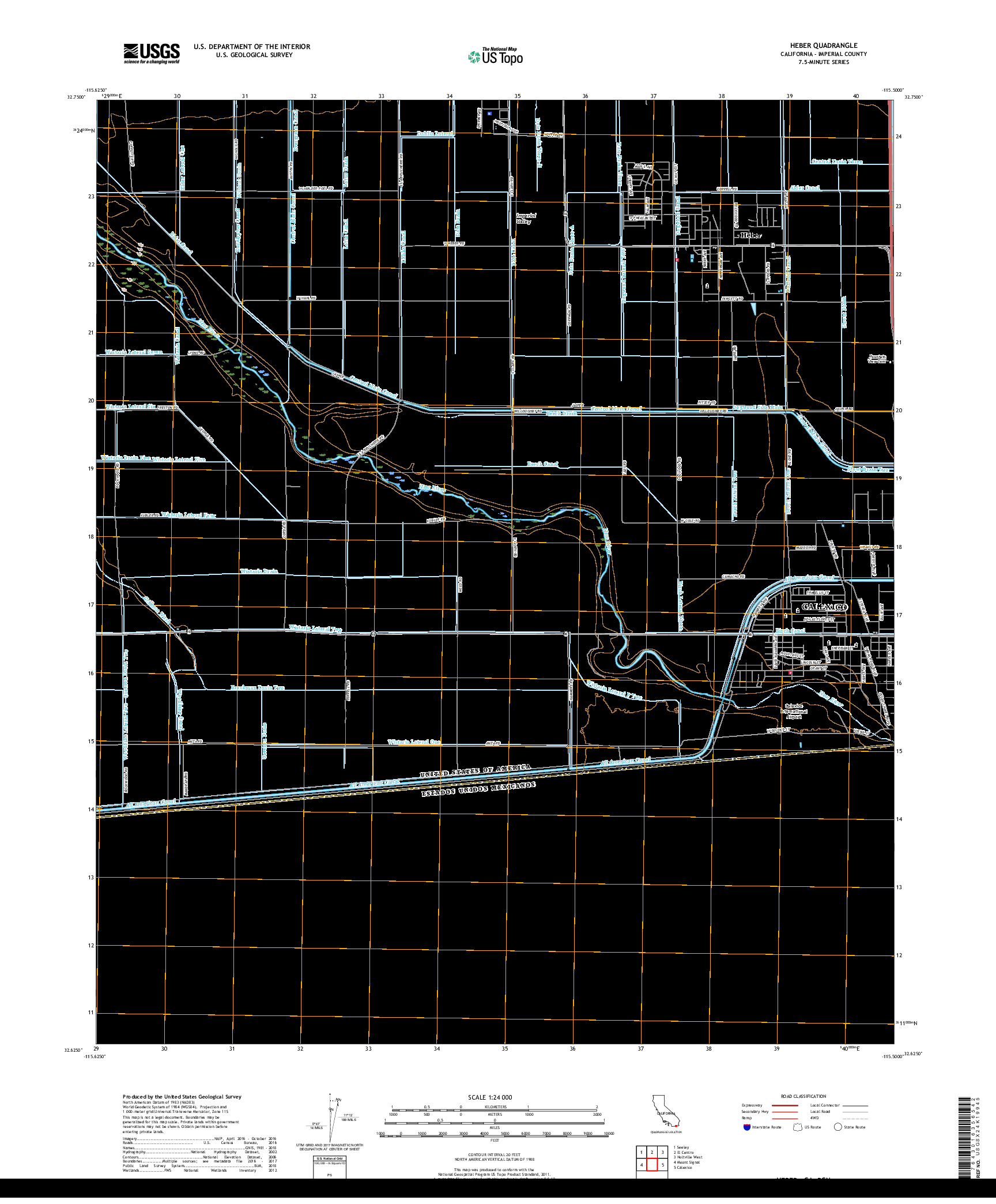 USGS US TOPO 7.5-MINUTE MAP FOR HEBER, CA,BCN 2018