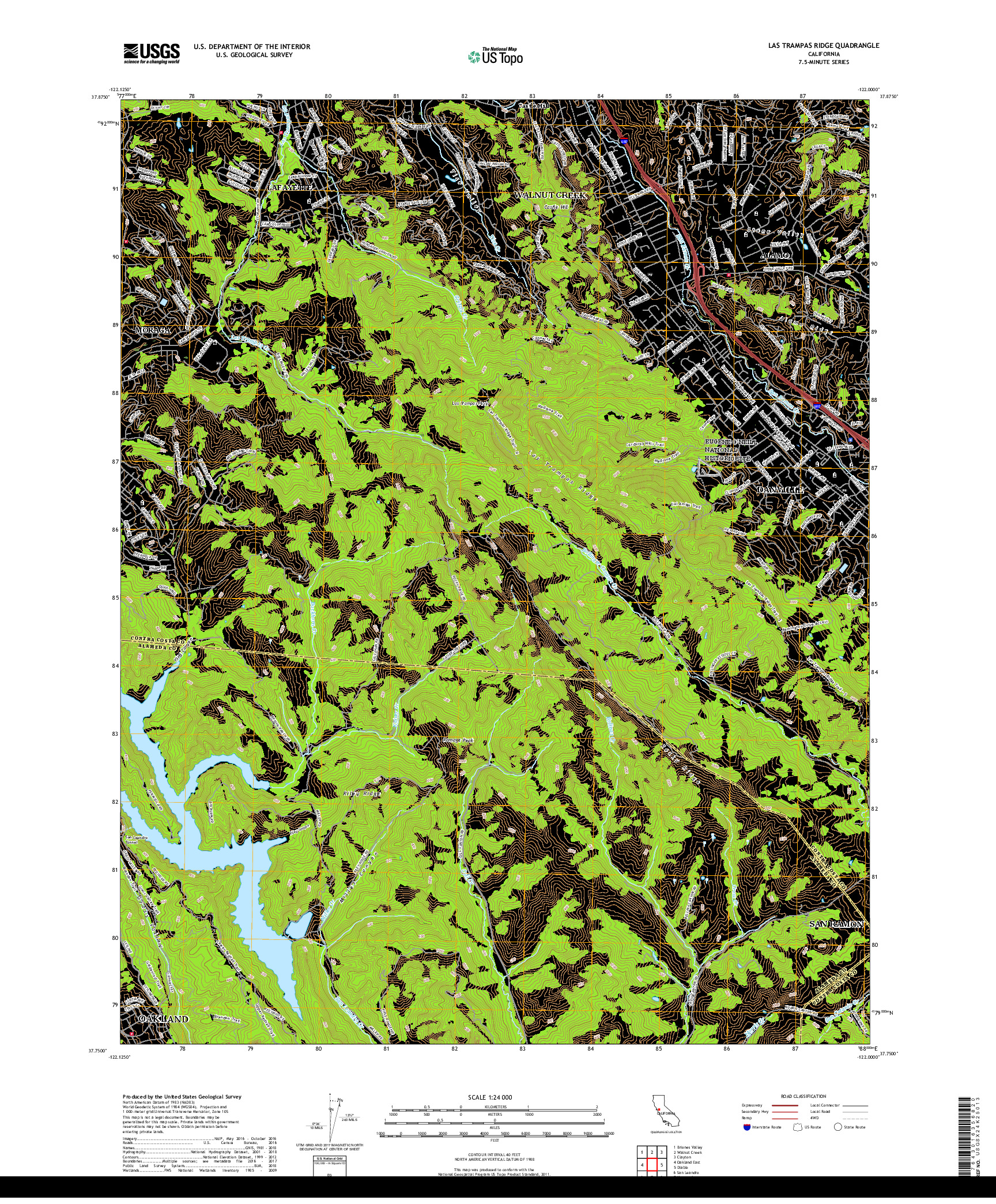 USGS US TOPO 7.5-MINUTE MAP FOR LAS TRAMPAS RIDGE, CA 2018