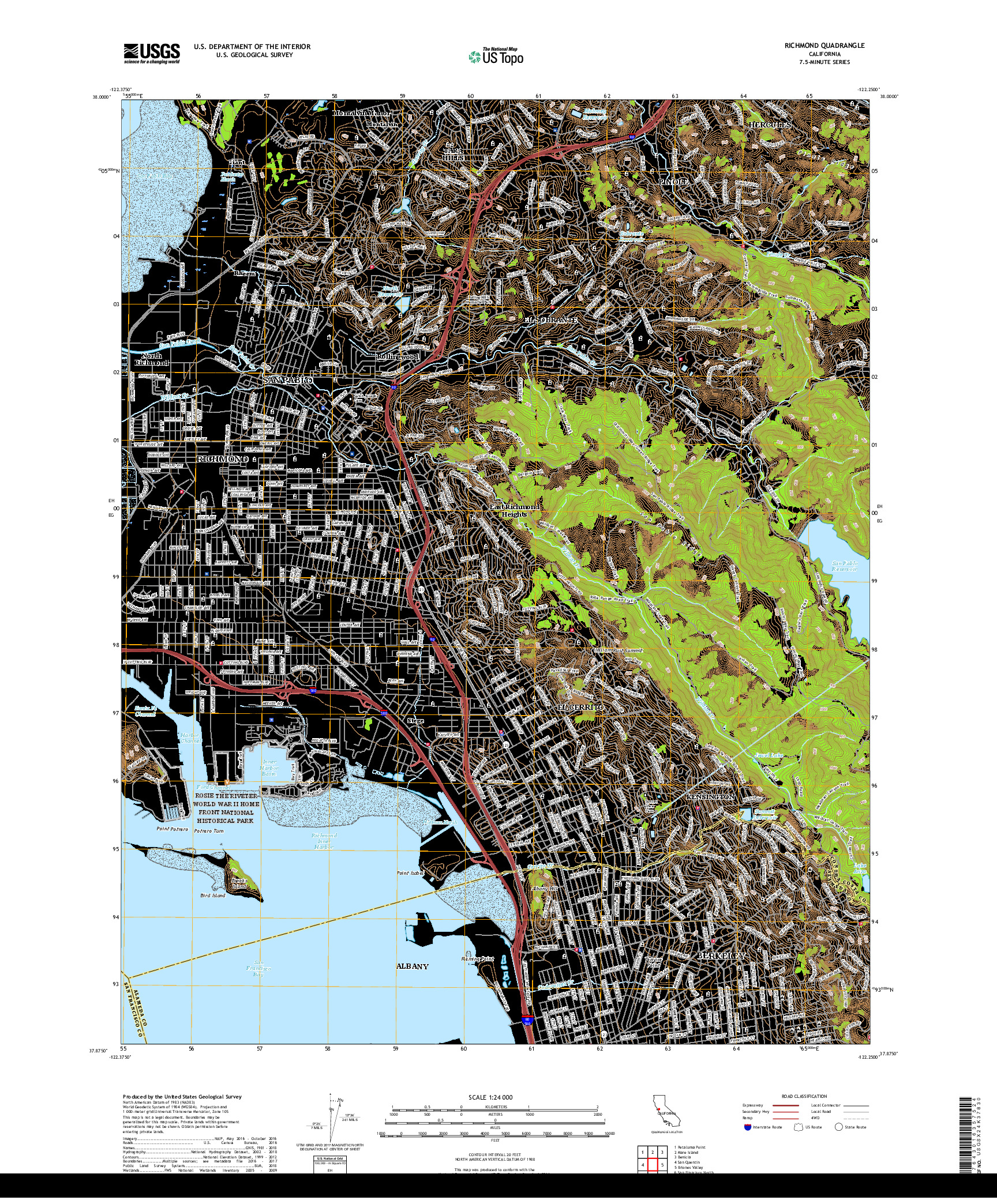 USGS US TOPO 7.5-MINUTE MAP FOR RICHMOND, CA 2018