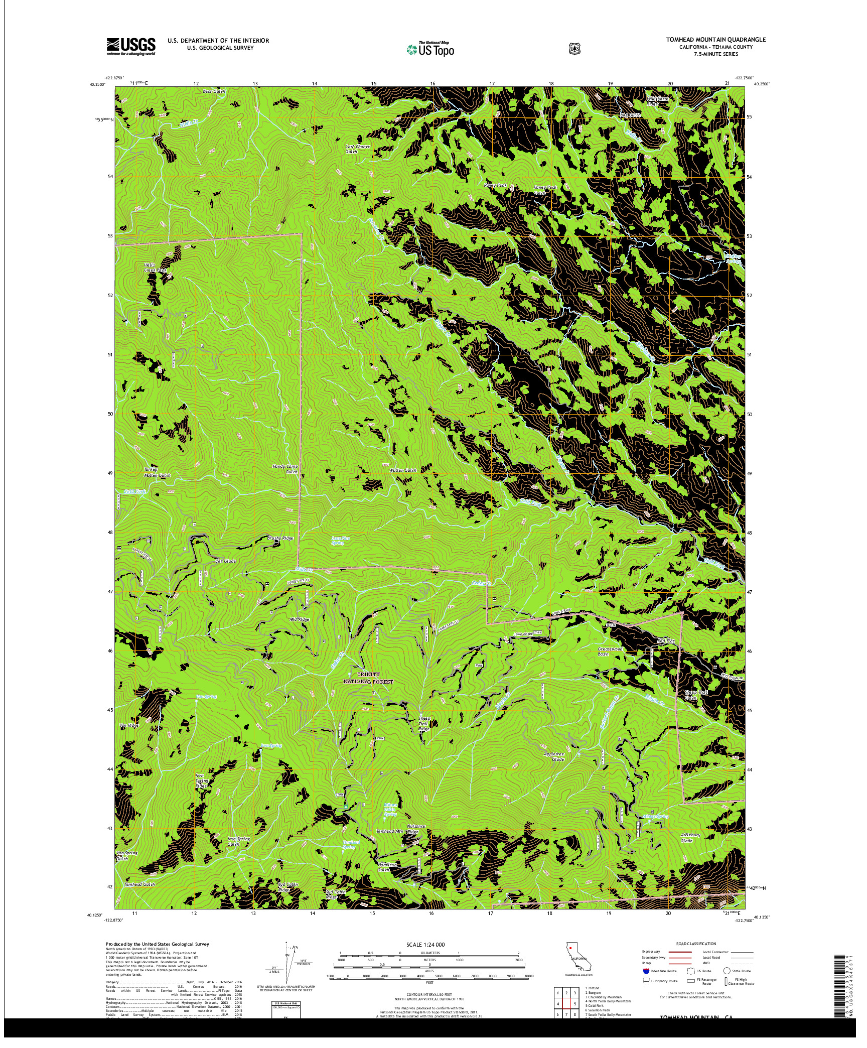 USGS US TOPO 7.5-MINUTE MAP FOR TOMHEAD MOUNTAIN, CA 2018