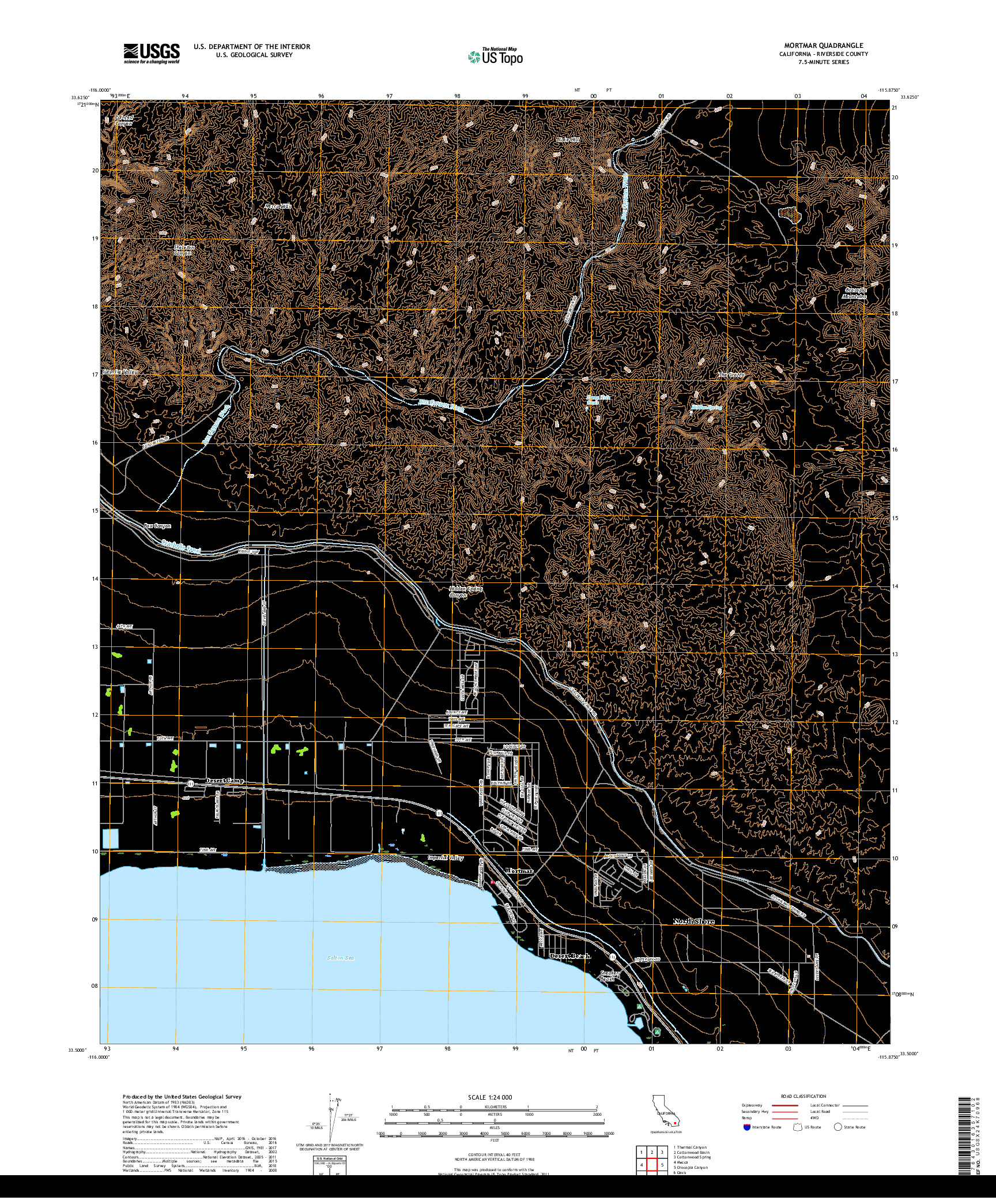 USGS US TOPO 7.5-MINUTE MAP FOR MORTMAR, CA 2018