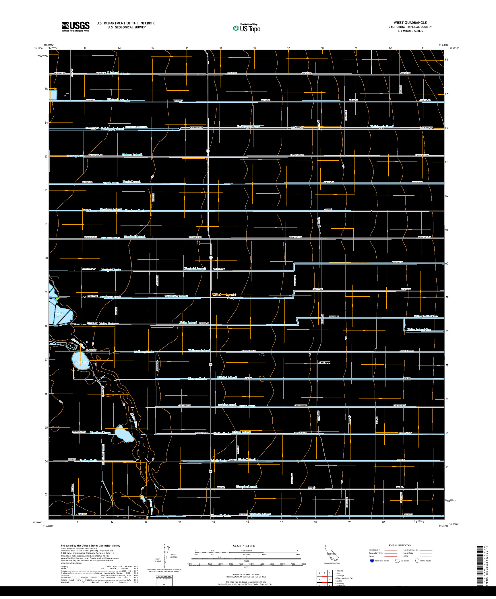 USGS US TOPO 7.5-MINUTE MAP FOR WIEST, CA 2018