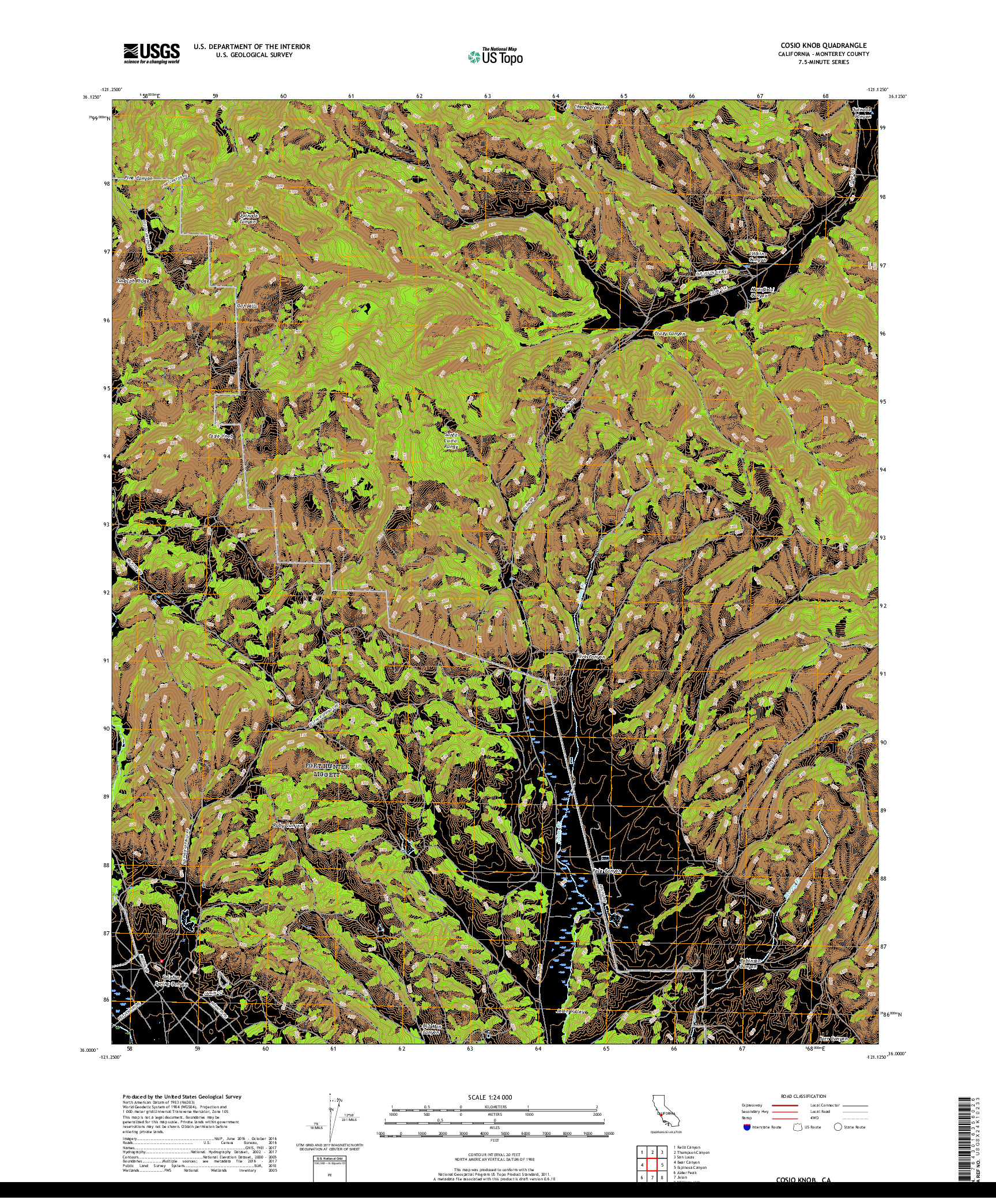 USGS US TOPO 7.5-MINUTE MAP FOR COSIO KNOB, CA 2018