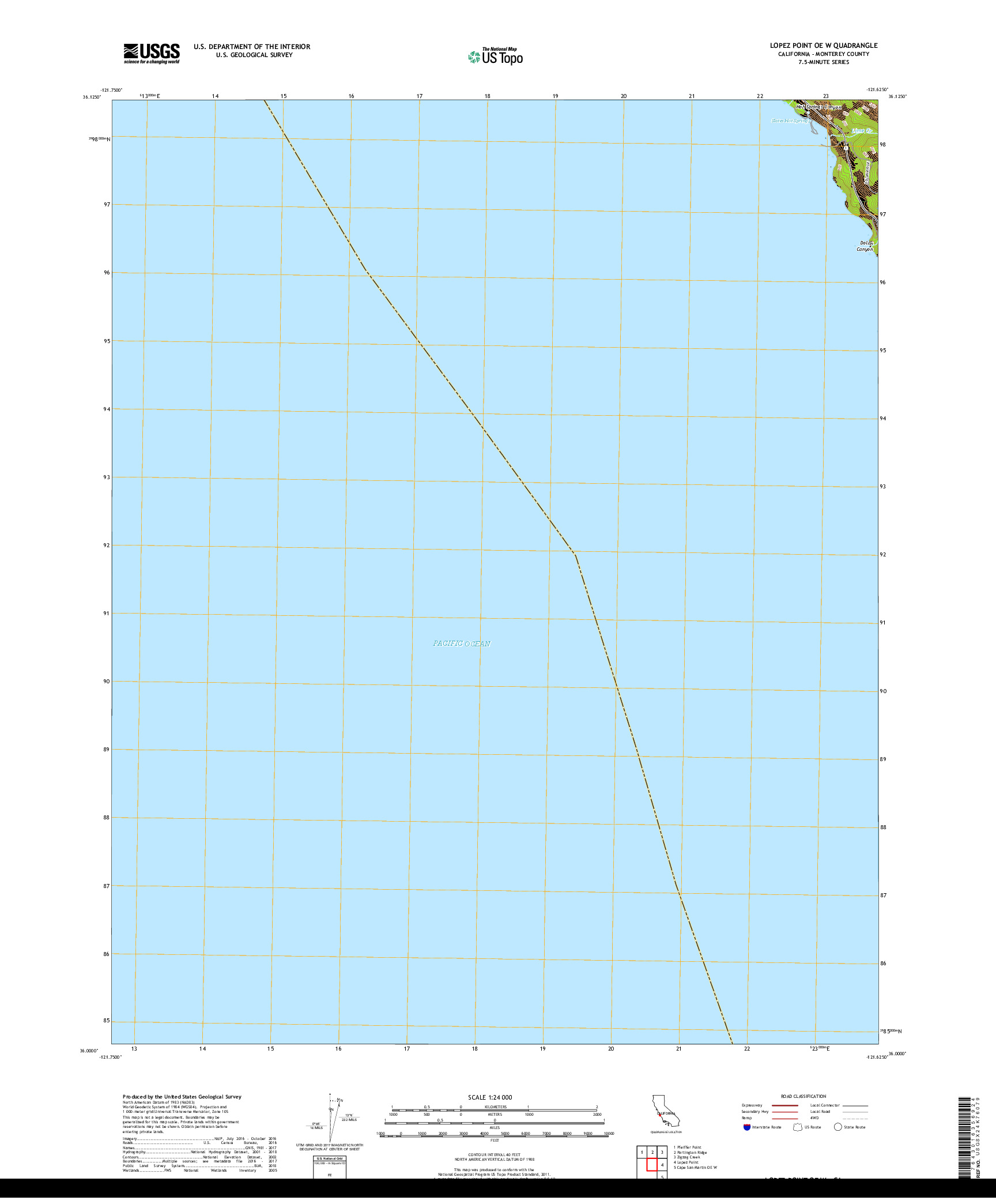 USGS US TOPO 7.5-MINUTE MAP FOR LOPEZ POINT OE W, CA 2018