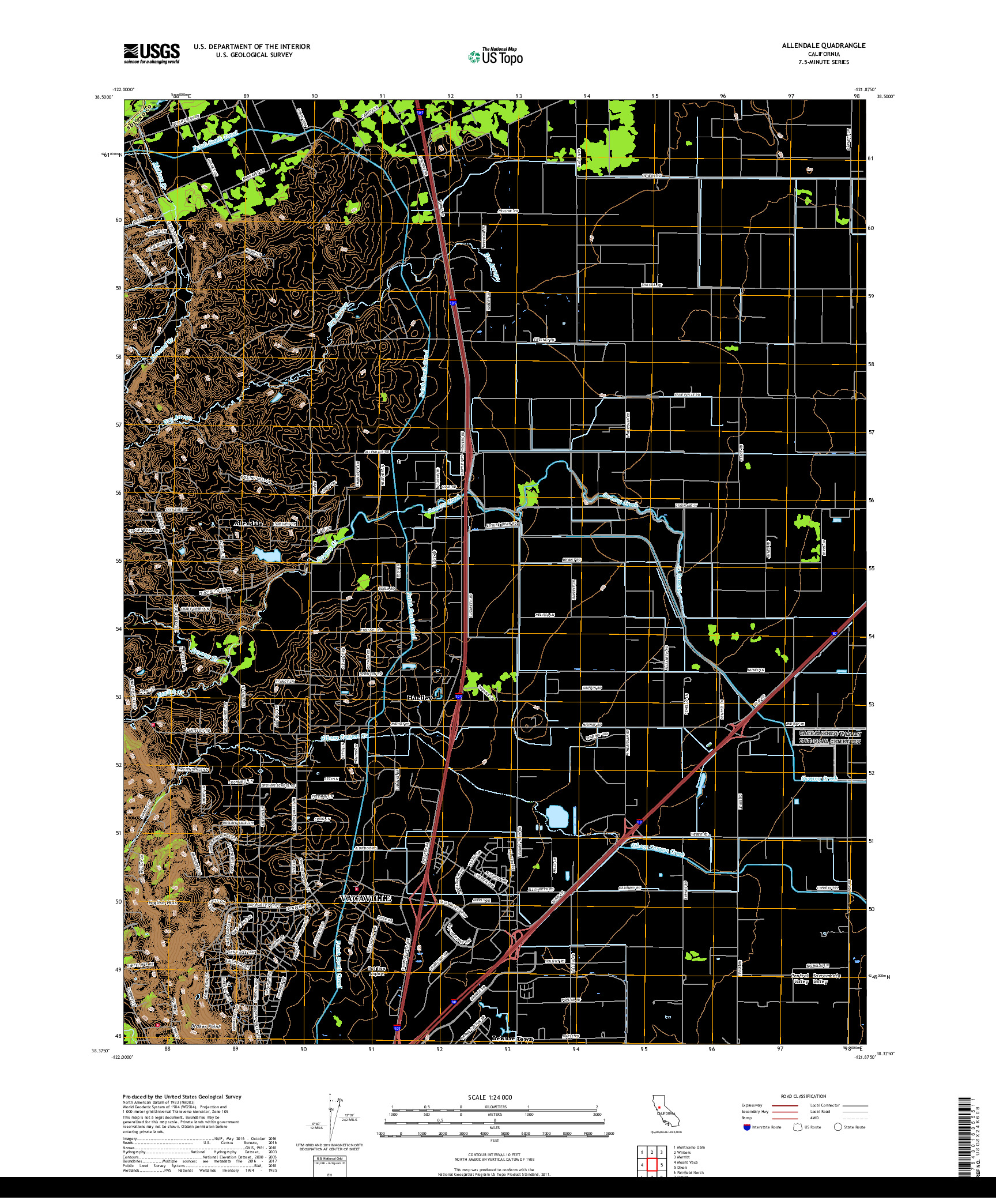 USGS US TOPO 7.5-MINUTE MAP FOR ALLENDALE, CA 2018