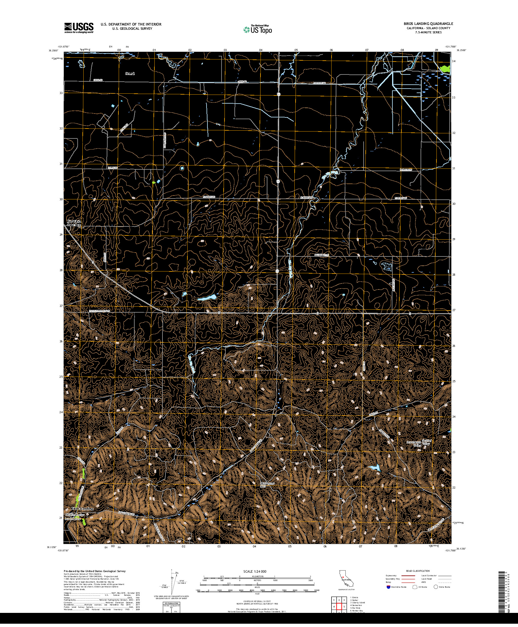 USGS US TOPO 7.5-MINUTE MAP FOR BIRDS LANDING, CA 2018