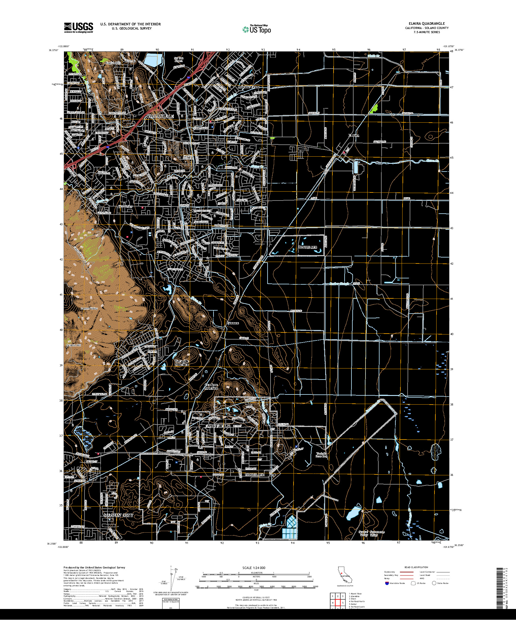 USGS US TOPO 7.5-MINUTE MAP FOR ELMIRA, CA 2018