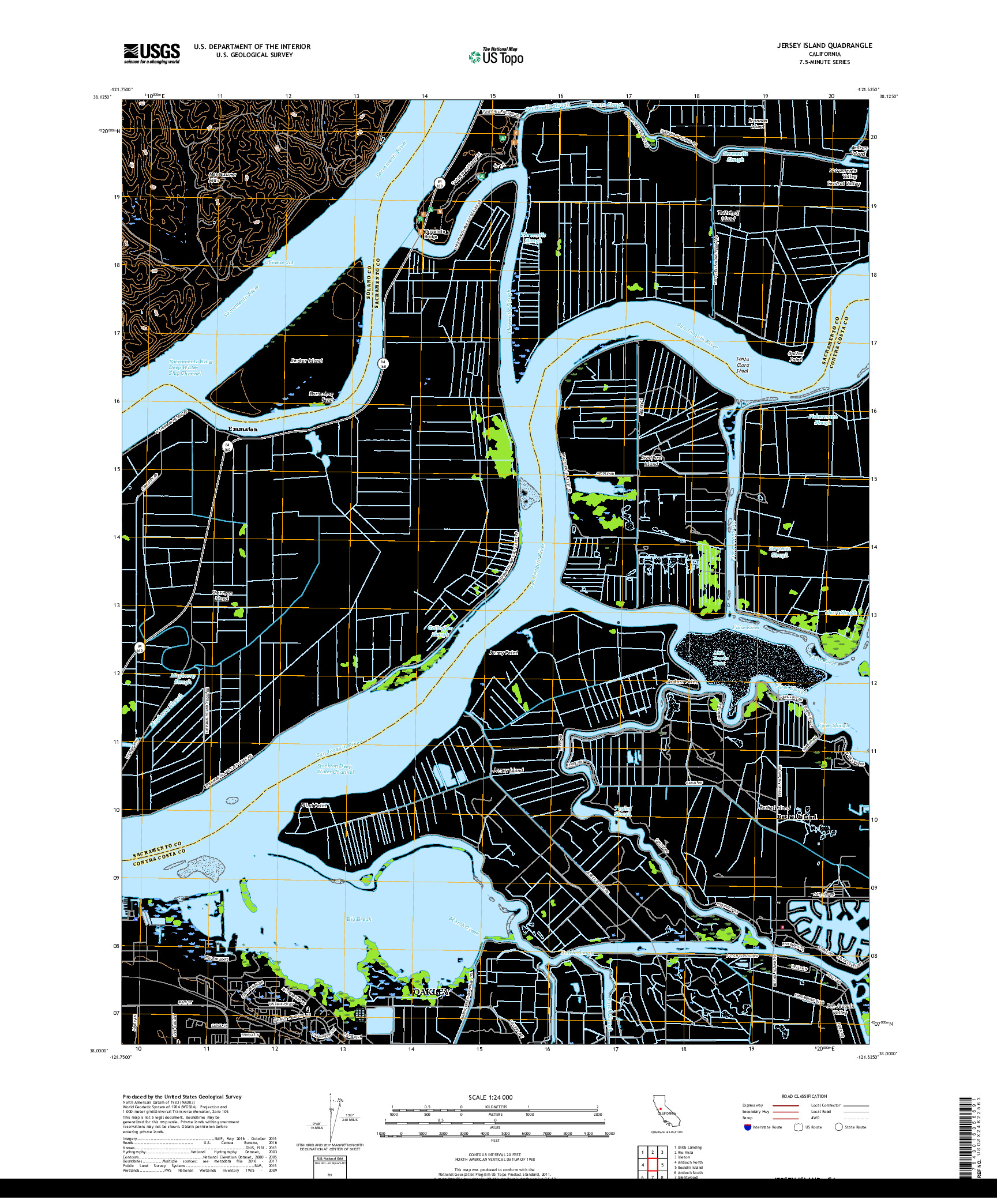 USGS US TOPO 7.5-MINUTE MAP FOR JERSEY ISLAND, CA 2018