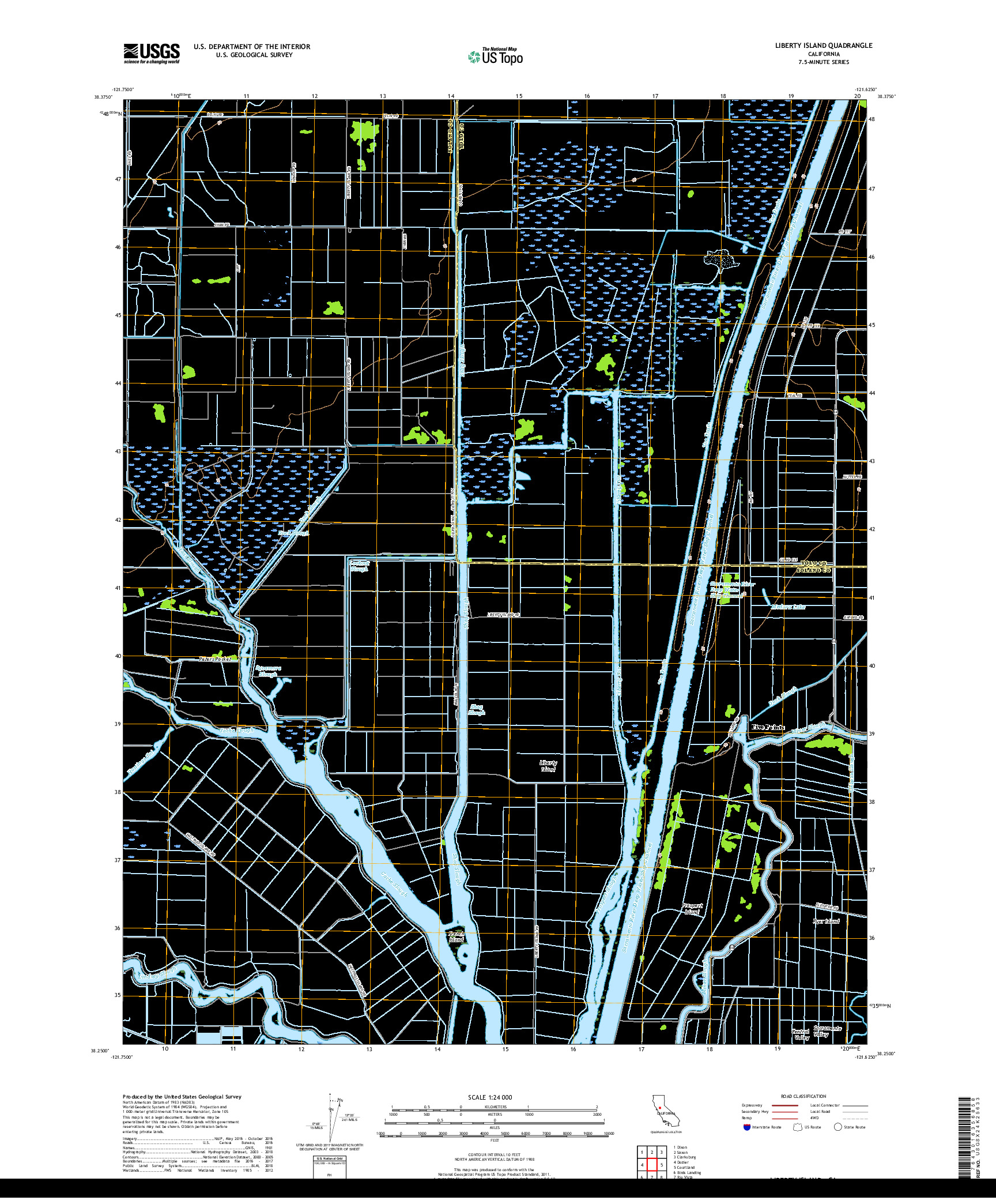 USGS US TOPO 7.5-MINUTE MAP FOR LIBERTY ISLAND, CA 2018