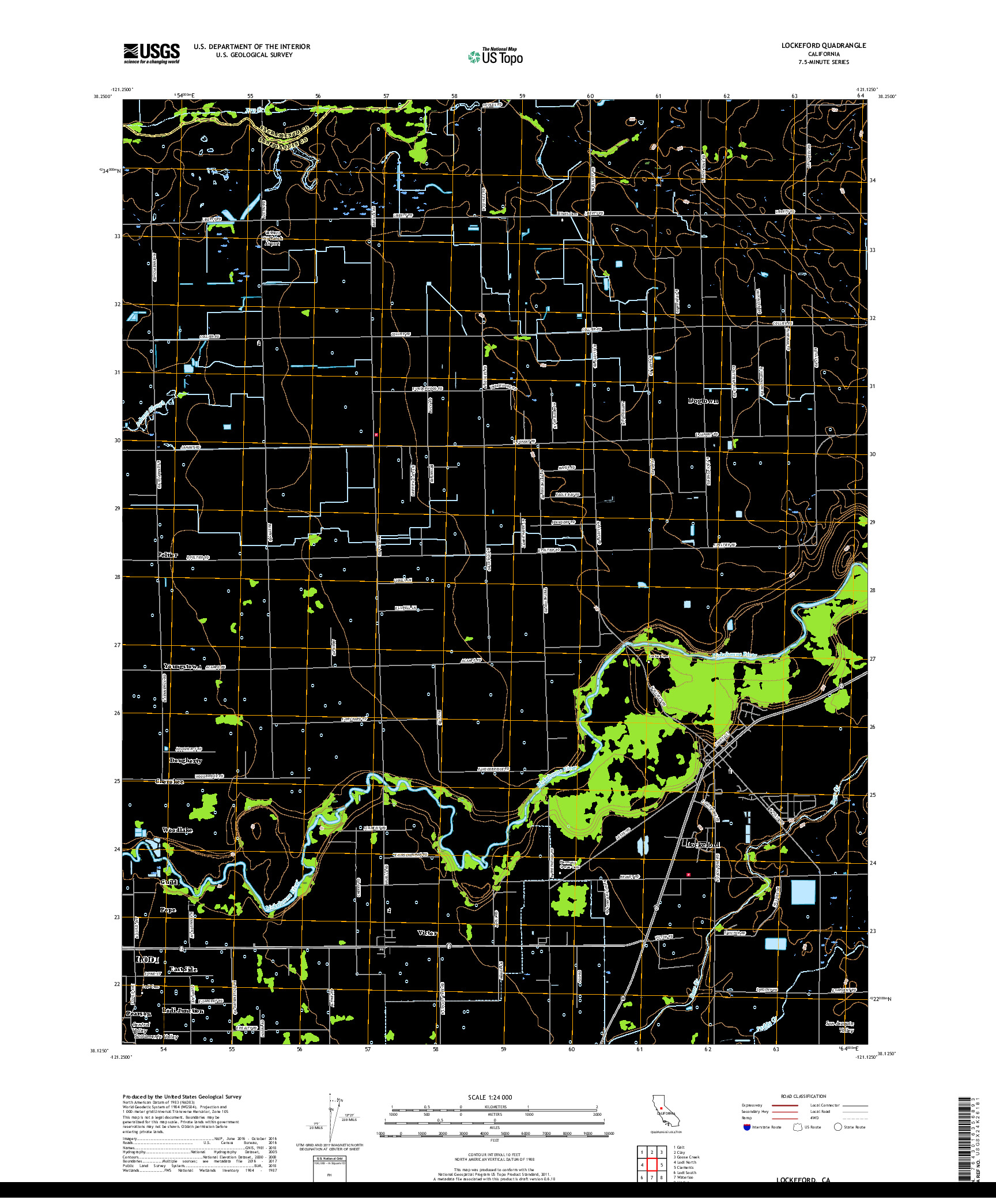 USGS US TOPO 7.5-MINUTE MAP FOR LOCKEFORD, CA 2018