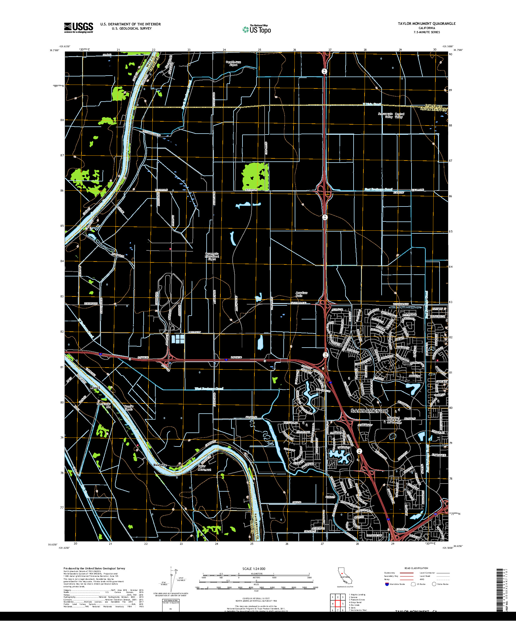 USGS US TOPO 7.5-MINUTE MAP FOR TAYLOR MONUMENT, CA 2018