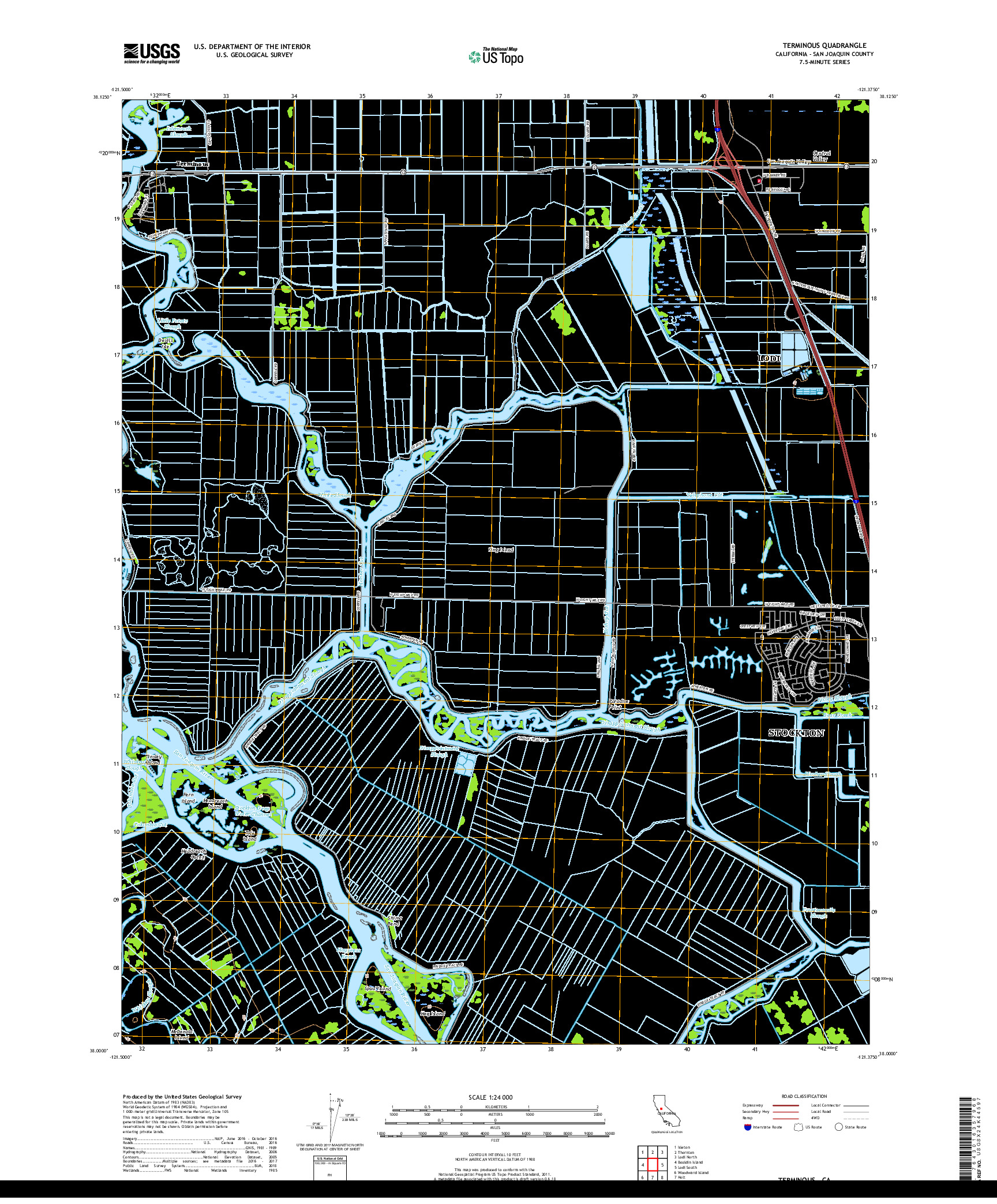 USGS US TOPO 7.5-MINUTE MAP FOR TERMINOUS, CA 2018