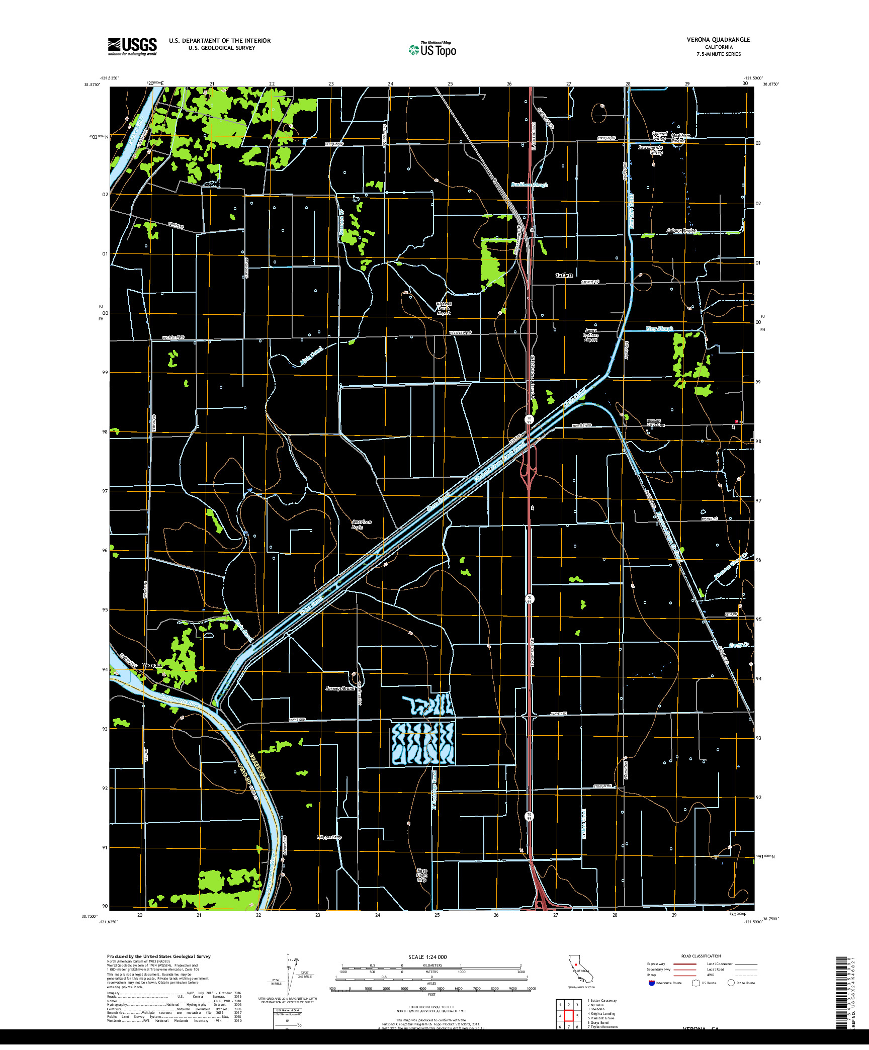 USGS US TOPO 7.5-MINUTE MAP FOR VERONA, CA 2018