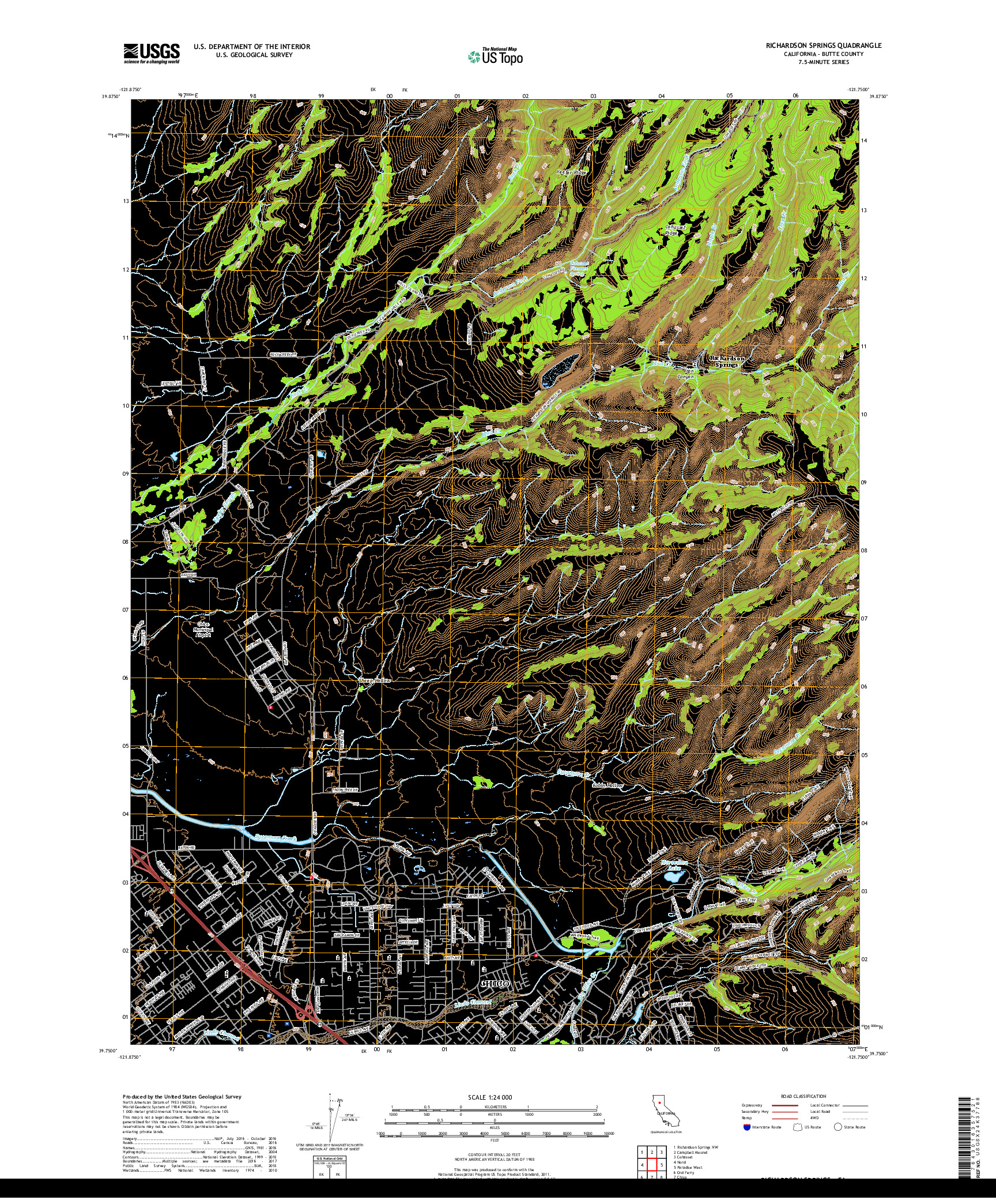 USGS US TOPO 7.5-MINUTE MAP FOR RICHARDSON SPRINGS, CA 2018