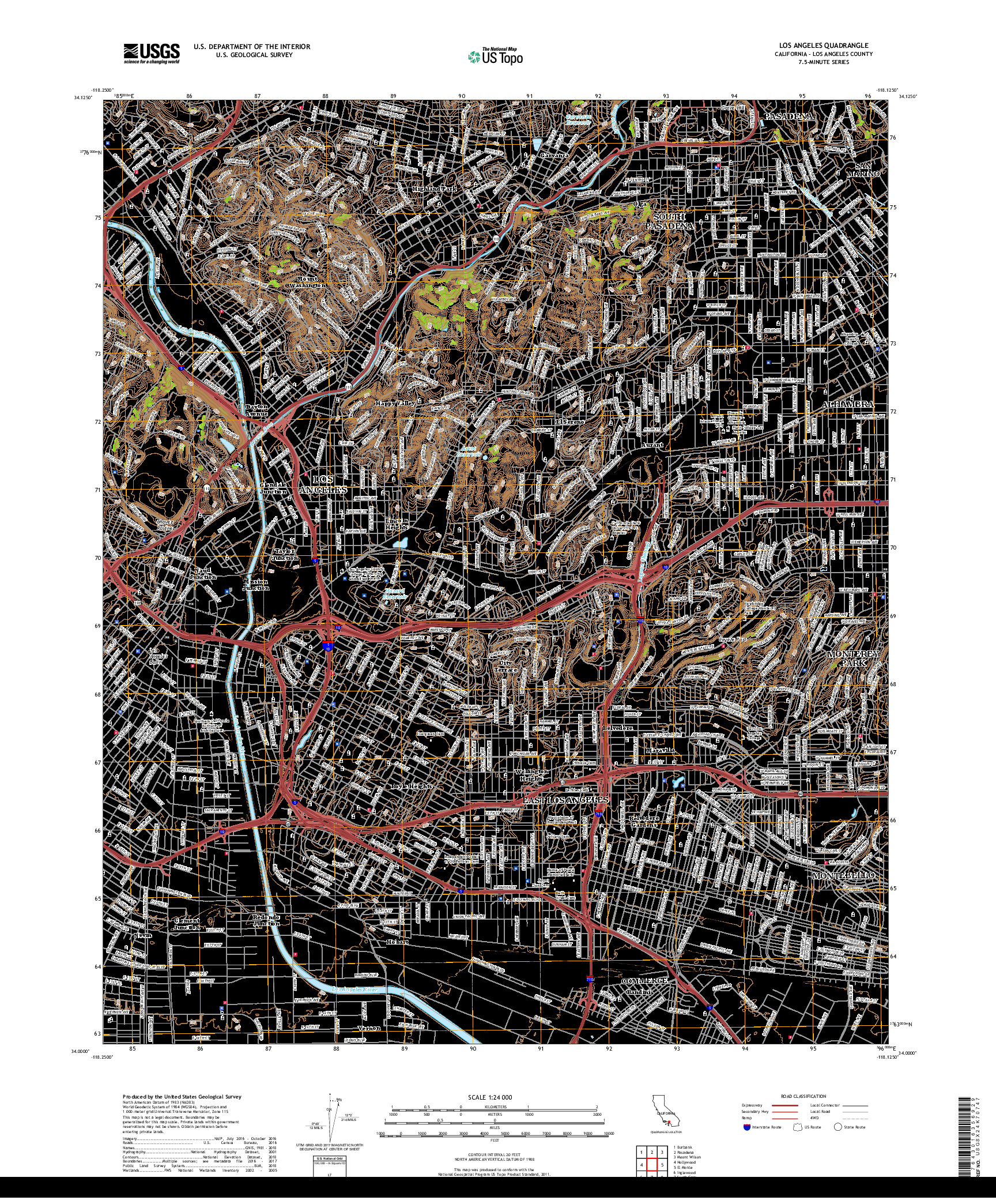 USGS US TOPO 7.5-MINUTE MAP FOR LOS ANGELES, CA 2018