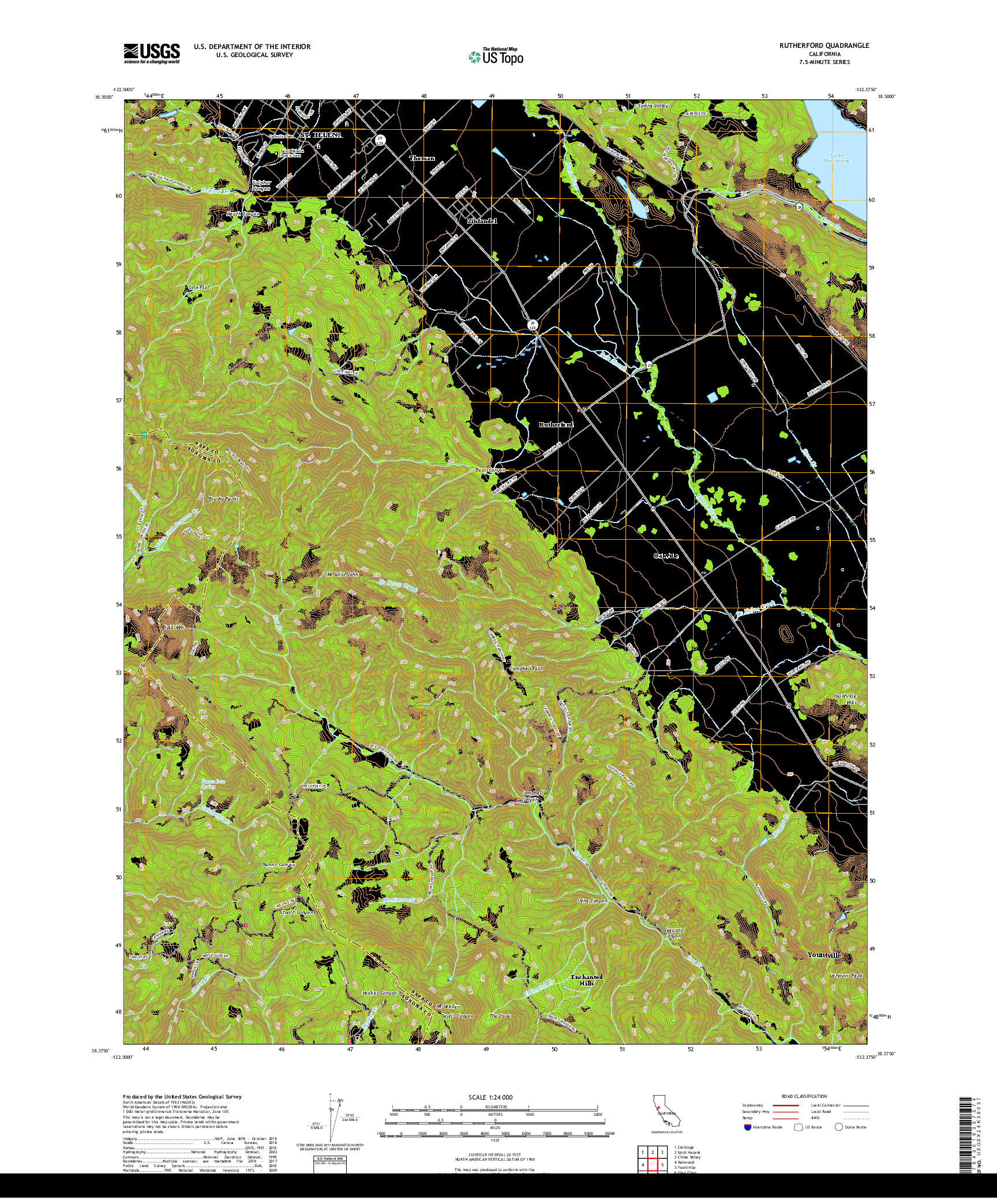 USGS US TOPO 7.5-MINUTE MAP FOR RUTHERFORD, CA 2018