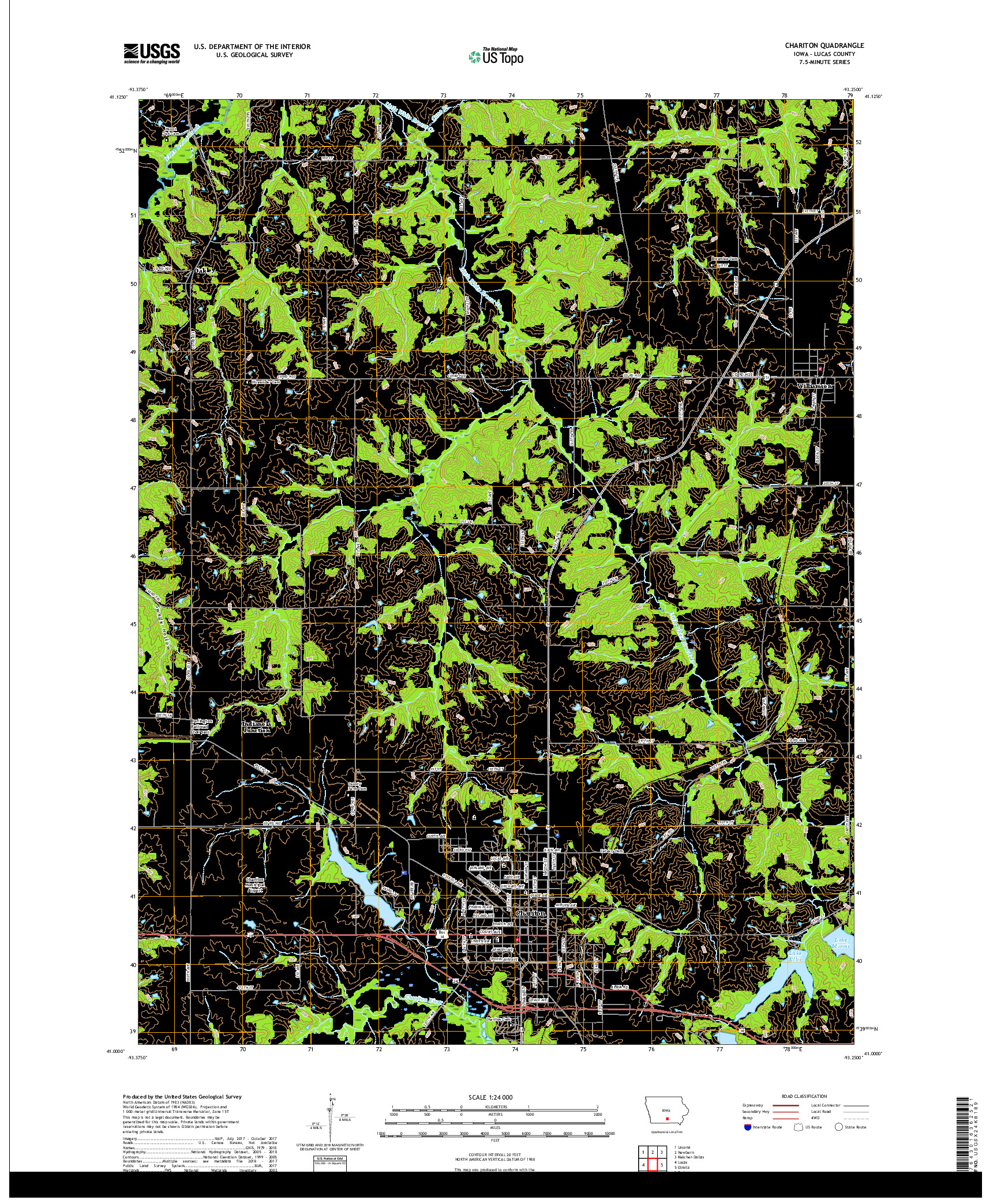 USGS US TOPO 7.5-MINUTE MAP FOR CHARITON, IA 2018