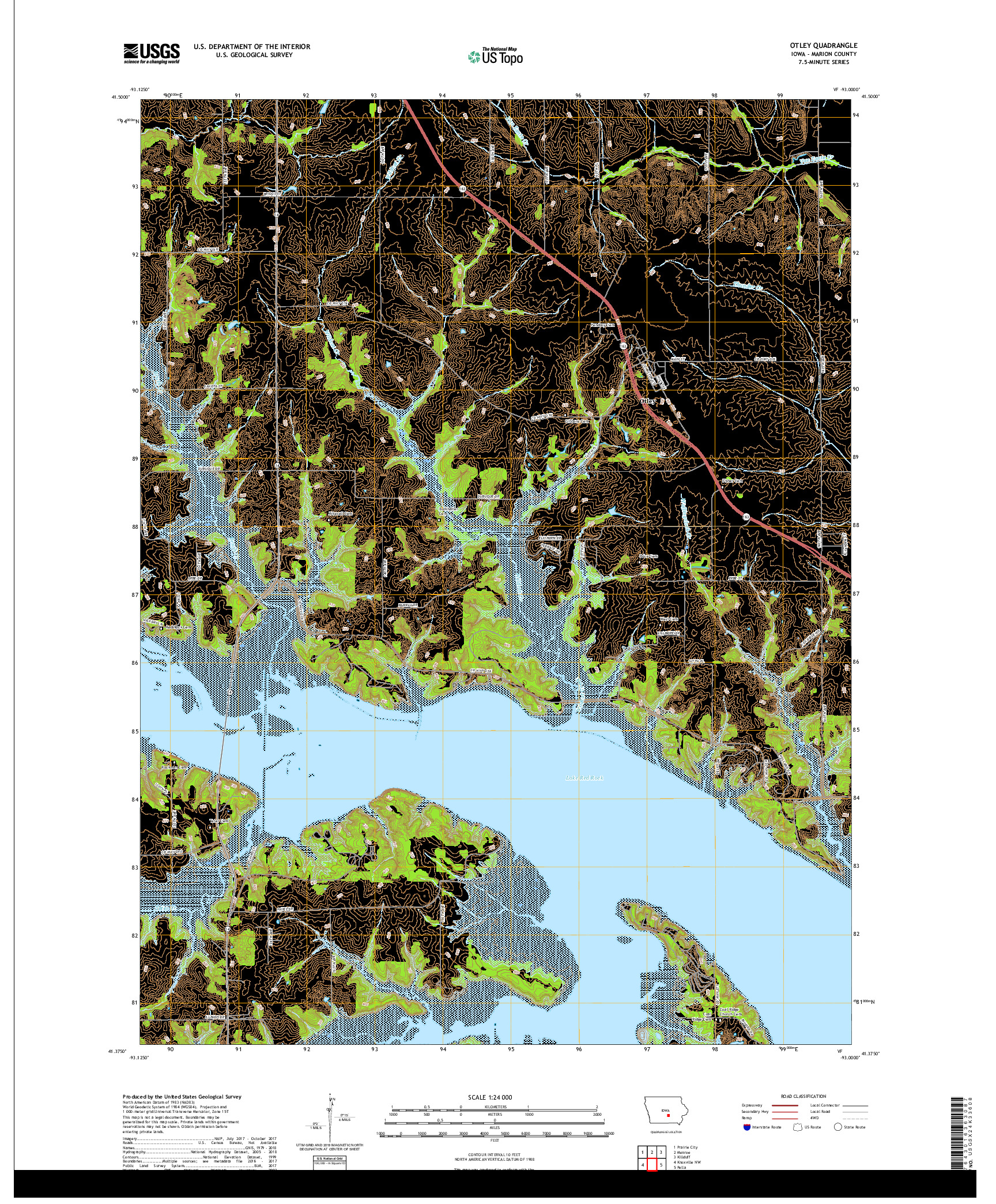 USGS US TOPO 7.5-MINUTE MAP FOR OTLEY, IA 2018