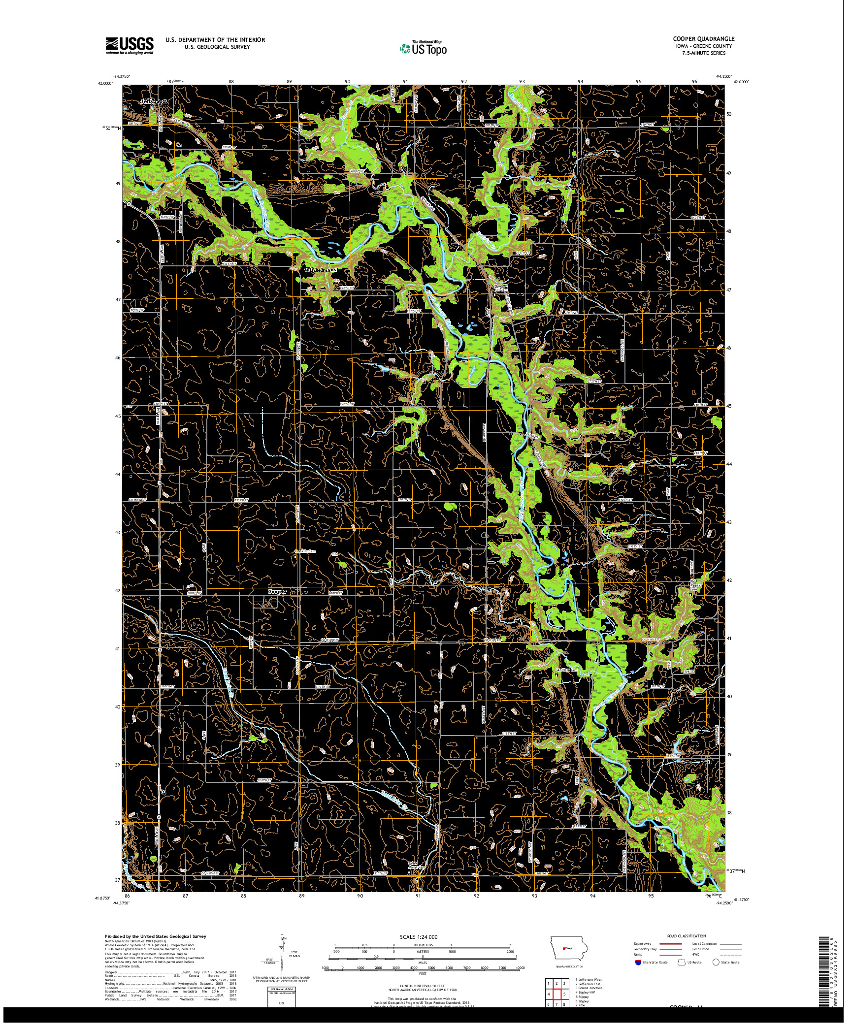 USGS US TOPO 7.5-MINUTE MAP FOR COOPER, IA 2018