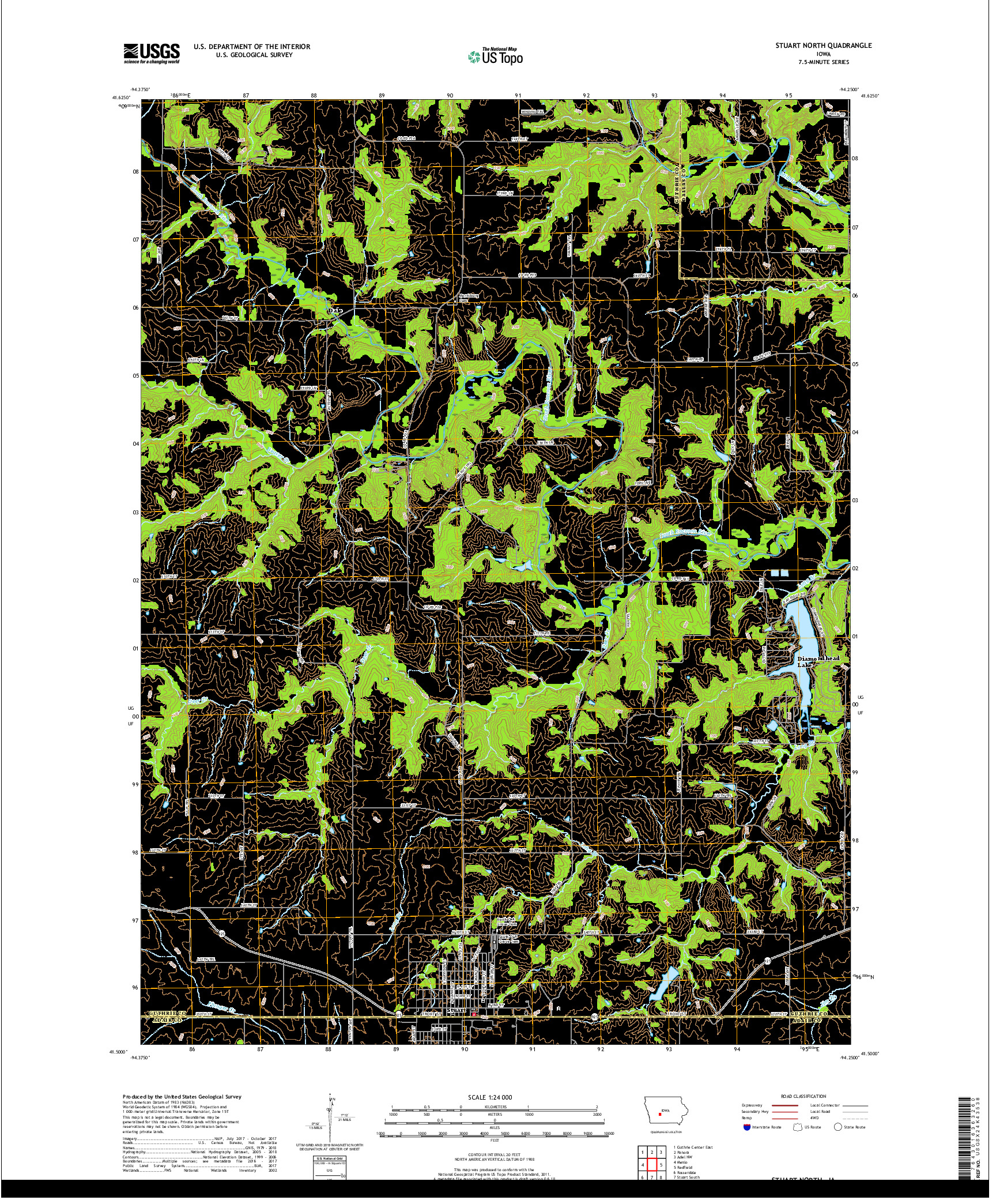 USGS US TOPO 7.5-MINUTE MAP FOR STUART NORTH, IA 2018