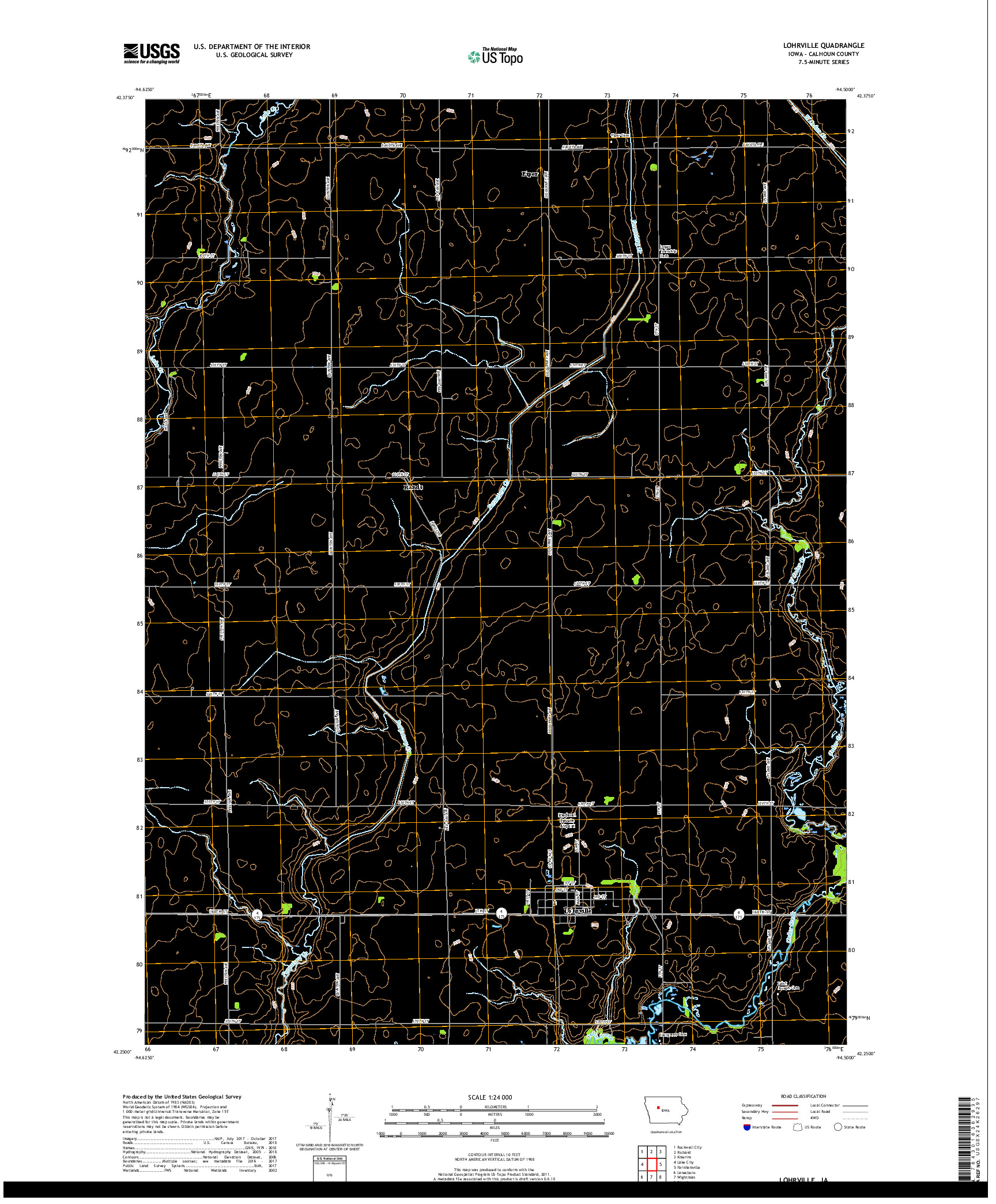 USGS US TOPO 7.5-MINUTE MAP FOR LOHRVILLE, IA 2018