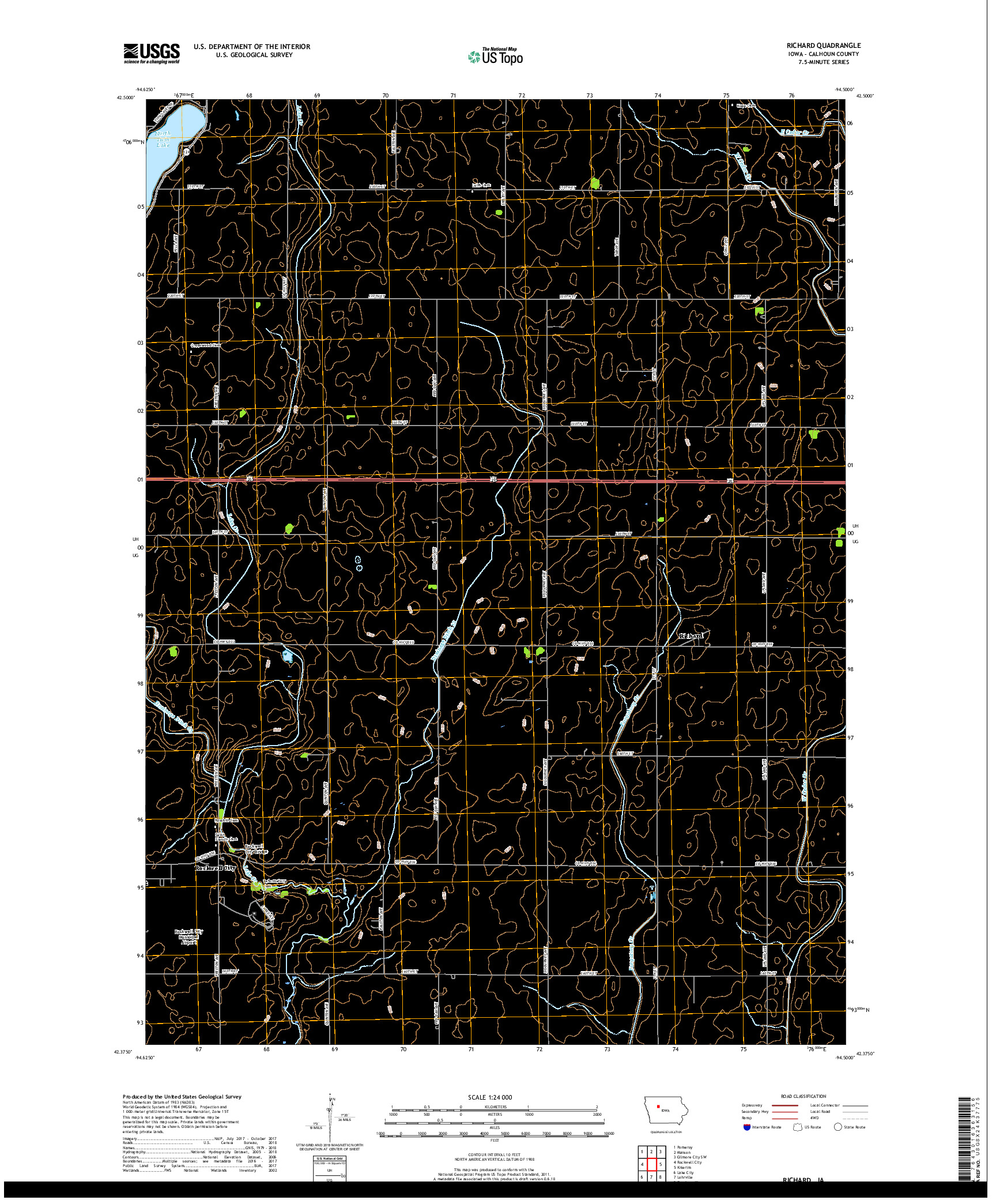 USGS US TOPO 7.5-MINUTE MAP FOR RICHARD, IA 2018