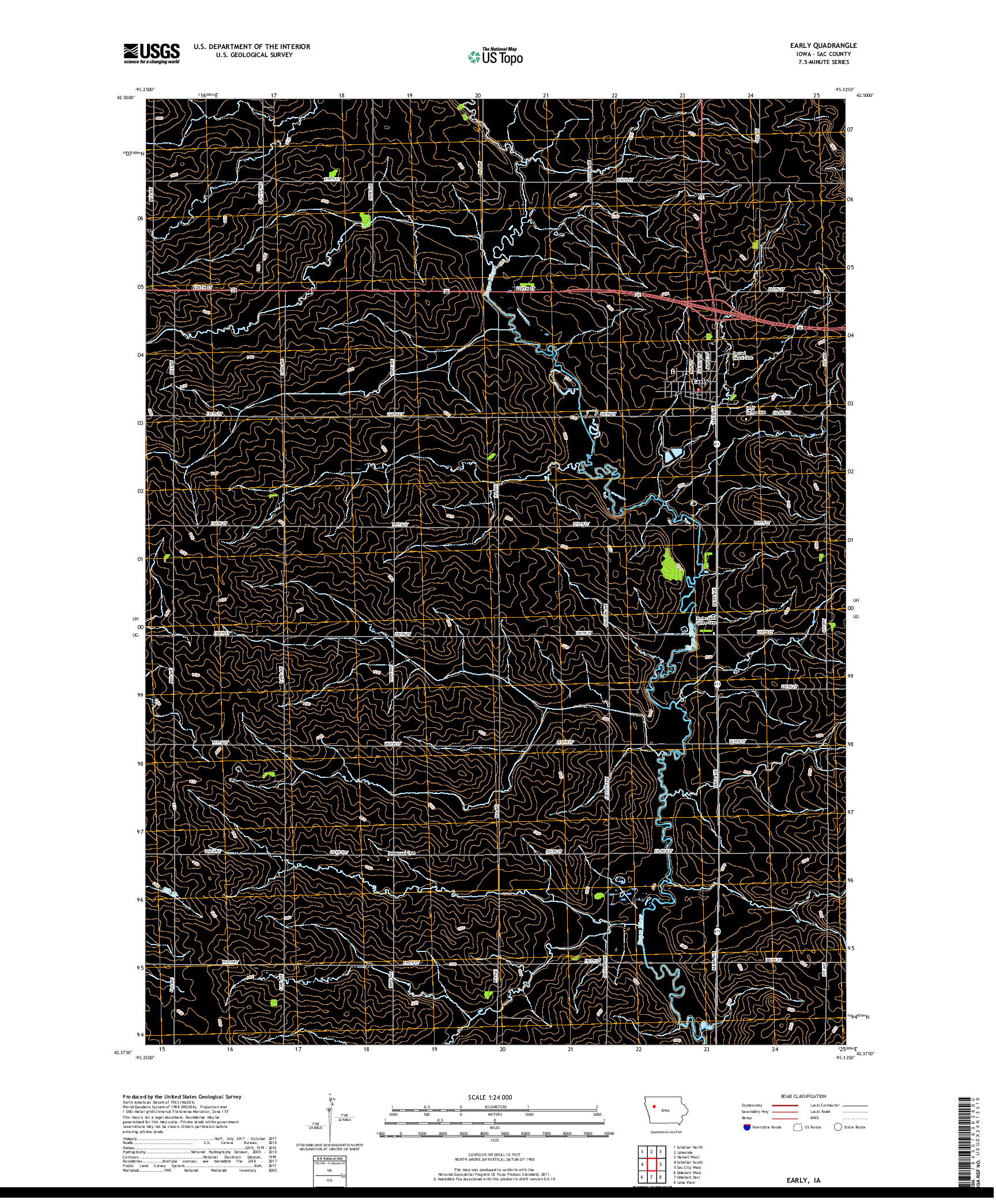 USGS US TOPO 7.5-MINUTE MAP FOR EARLY, IA 2018