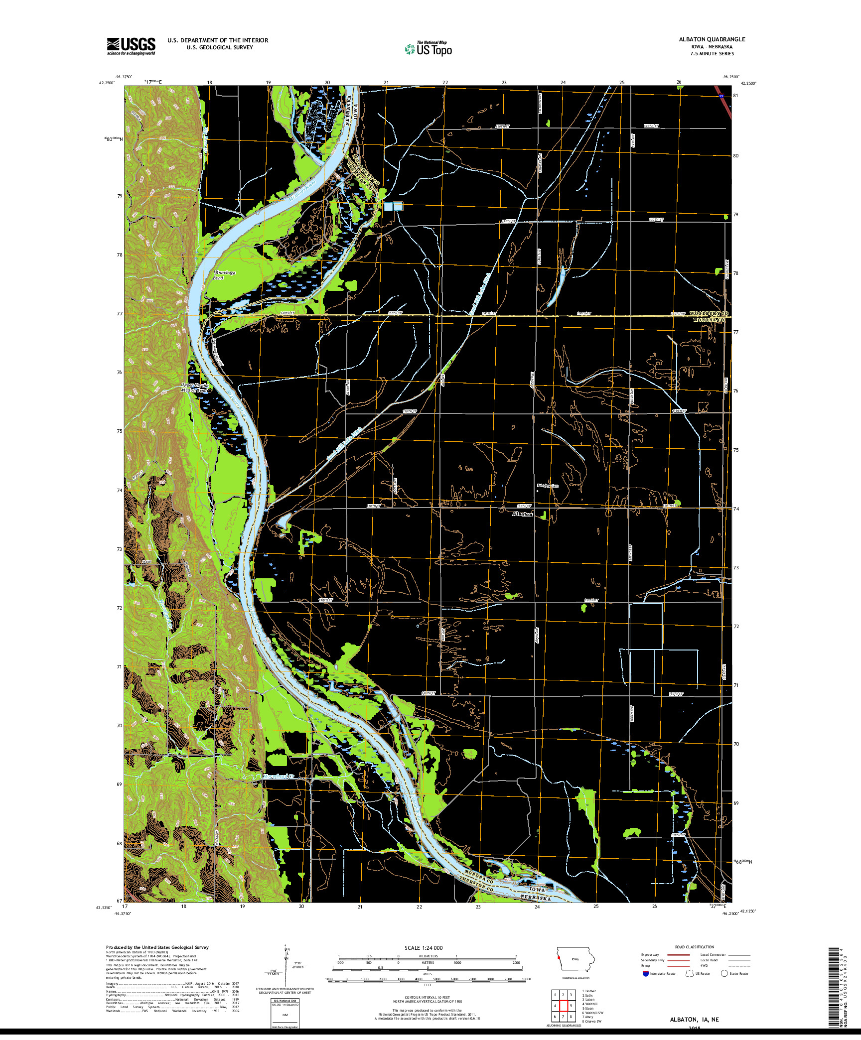 USGS US TOPO 7.5-MINUTE MAP FOR ALBATON, IA,NE 2018