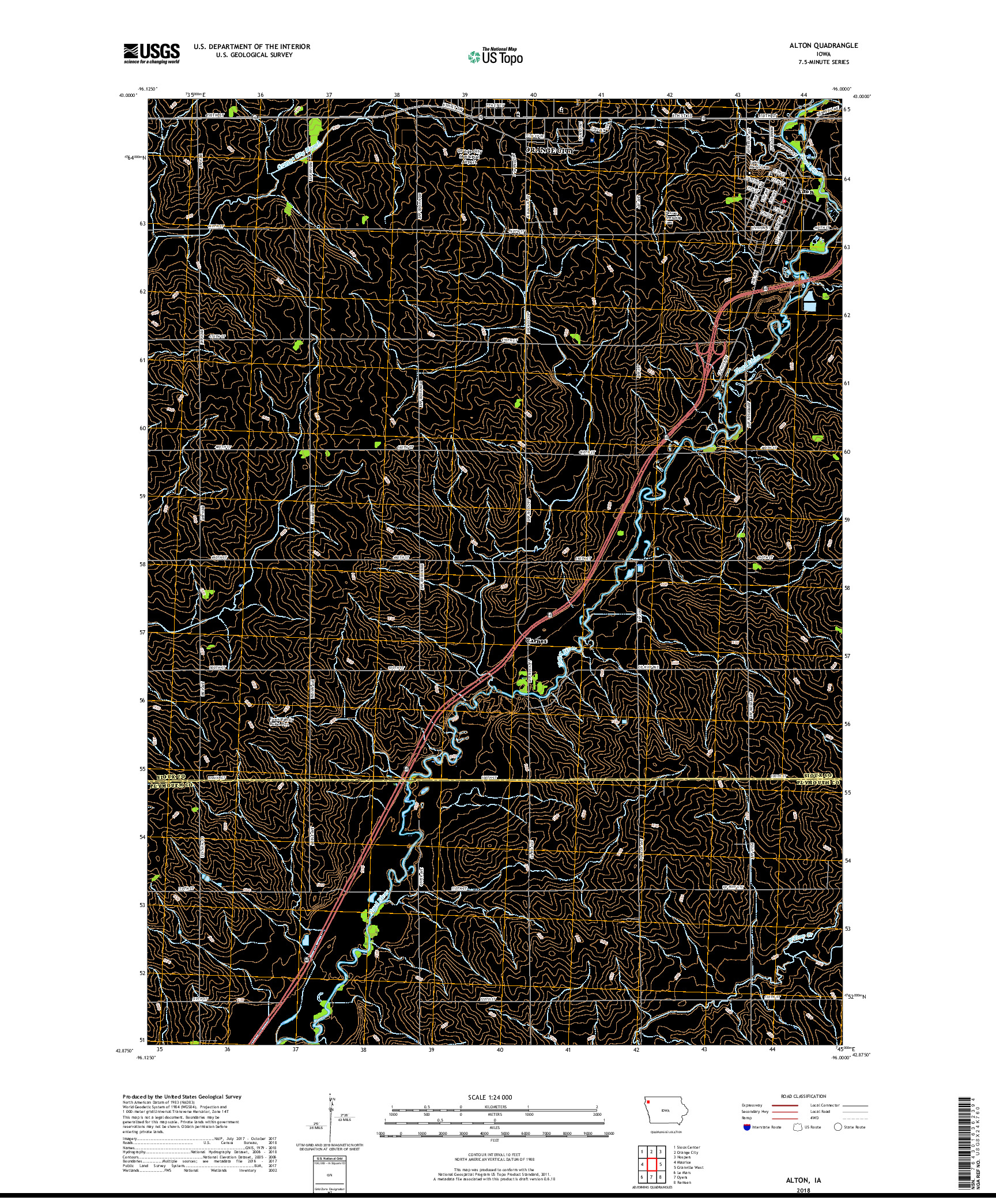 USGS US TOPO 7.5-MINUTE MAP FOR ALTON, IA 2018