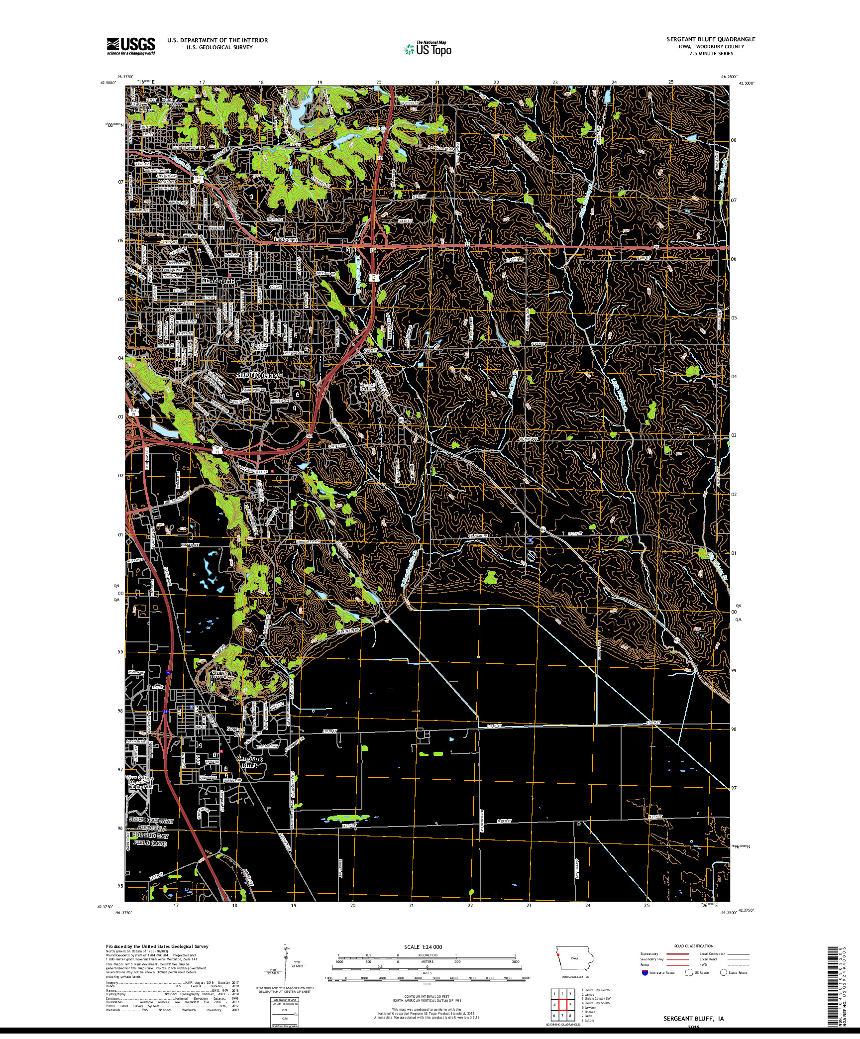 USGS US TOPO 7.5-MINUTE MAP FOR SERGEANT BLUFF, IA 2018