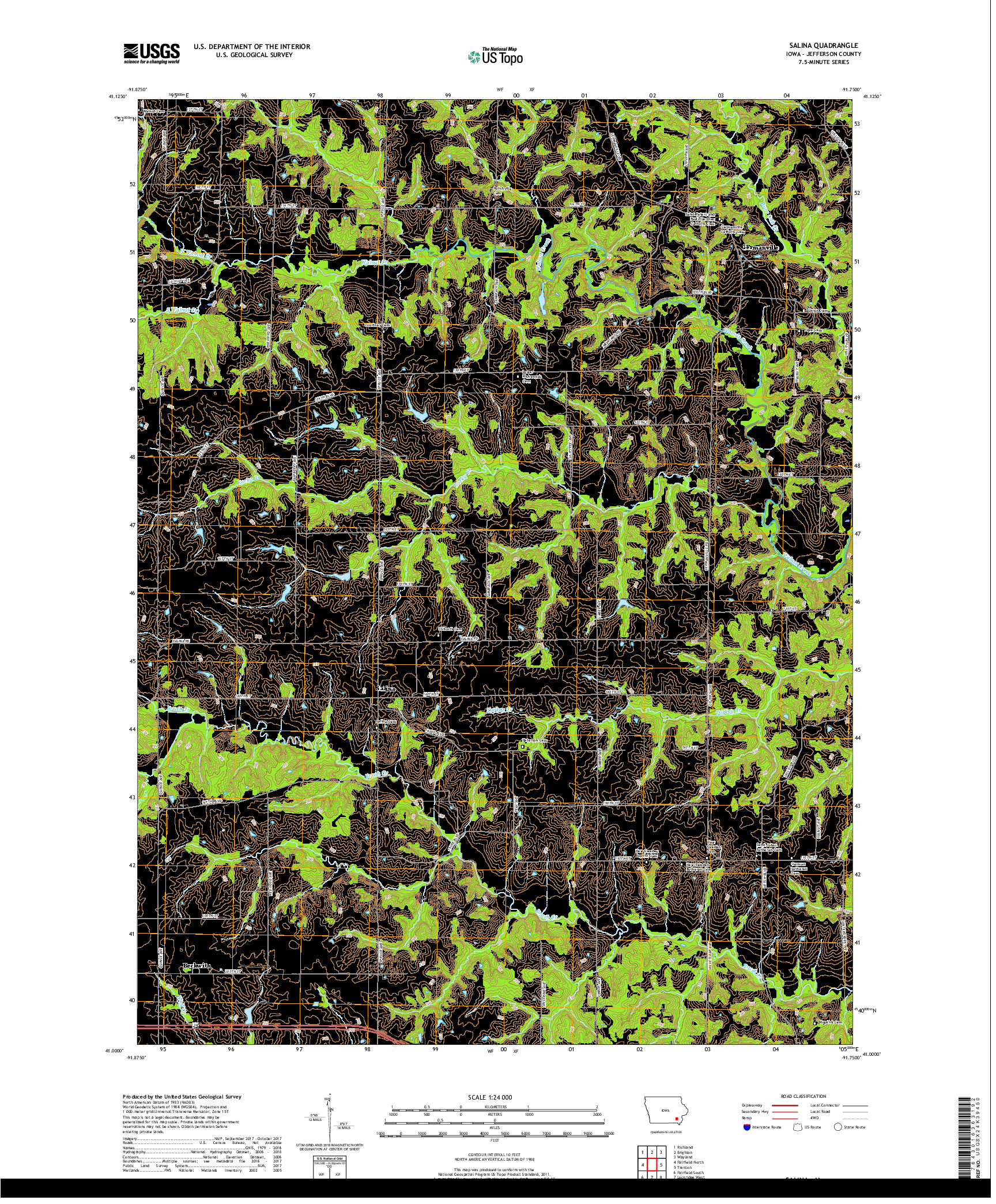 USGS US TOPO 7.5-MINUTE MAP FOR SALINA, IA 2018