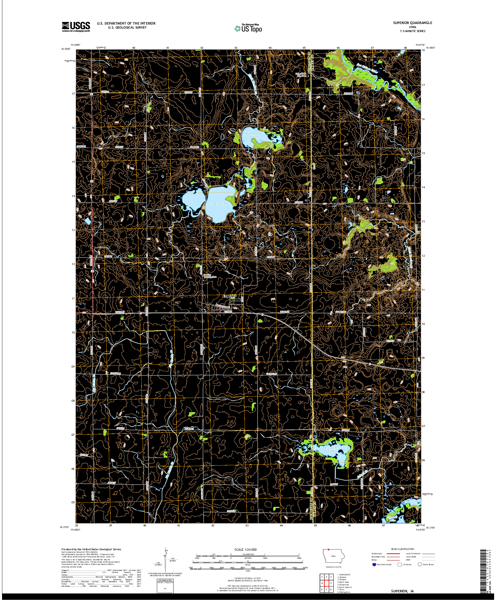 USGS US TOPO 7.5-MINUTE MAP FOR SUPERIOR, IA 2018