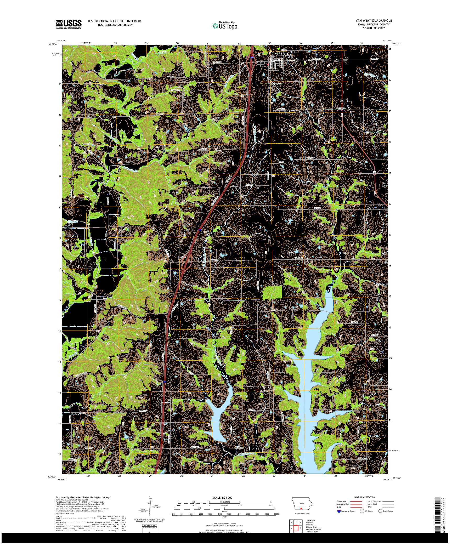 USGS US TOPO 7.5-MINUTE MAP FOR VAN WERT, IA 2018