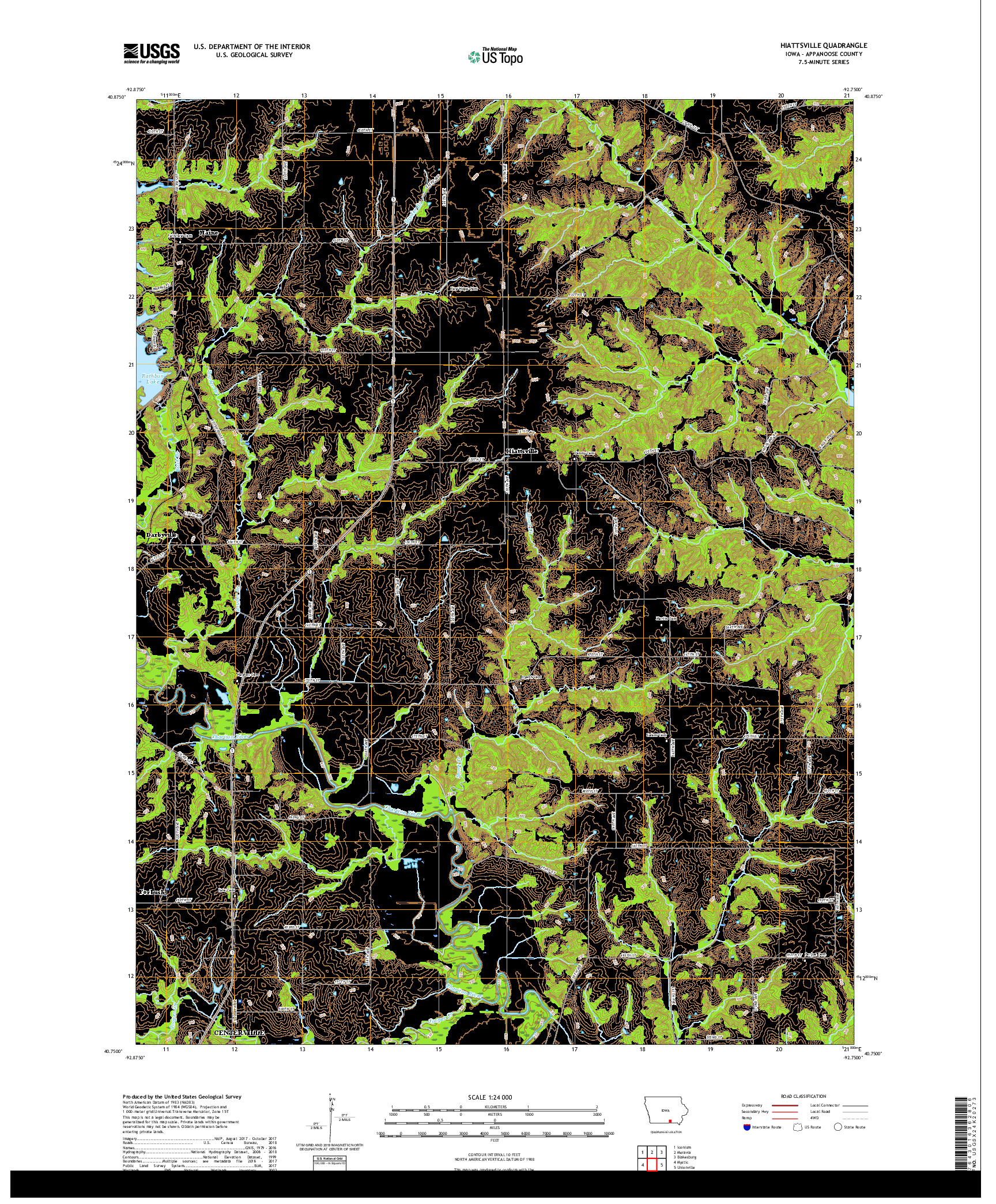 USGS US TOPO 7.5-MINUTE MAP FOR HIATTSVILLE, IA 2018